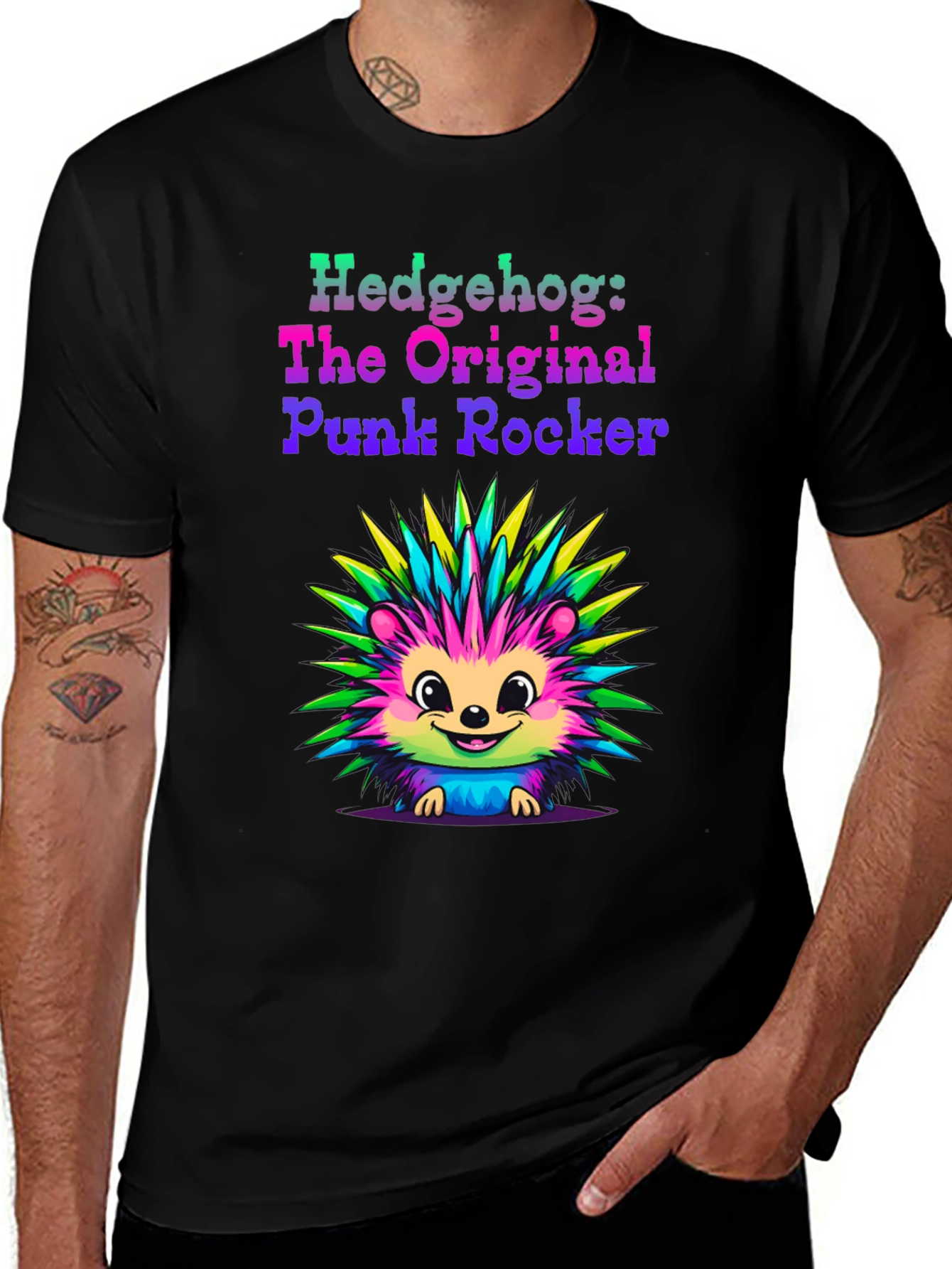 Hedgehog Punk Rocker Graphic Tee