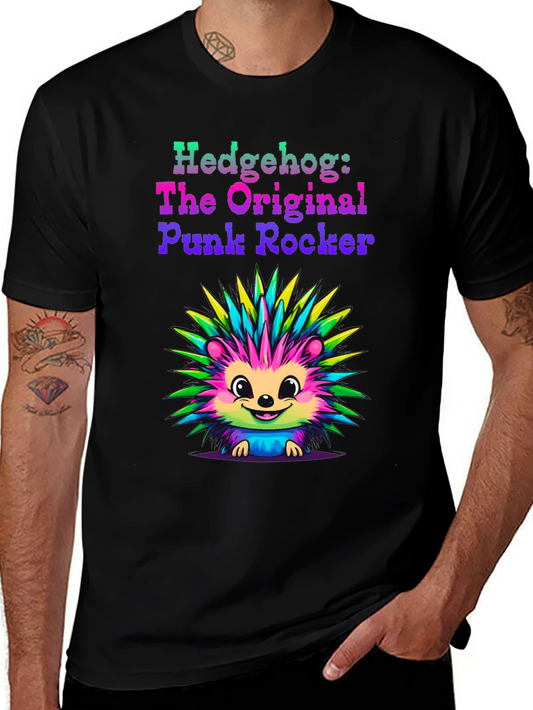 Hedgehog Punk Rocker Graphic Tee