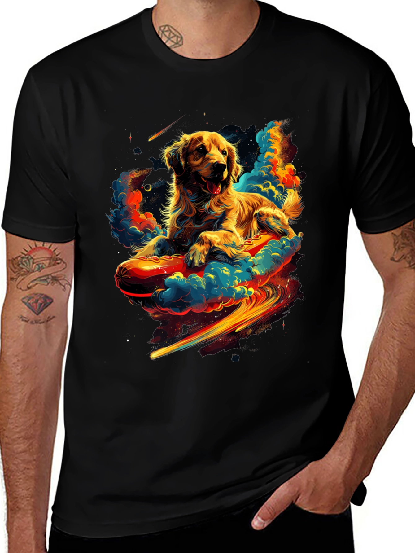 Golden Retriever Hotdog T-Shirt