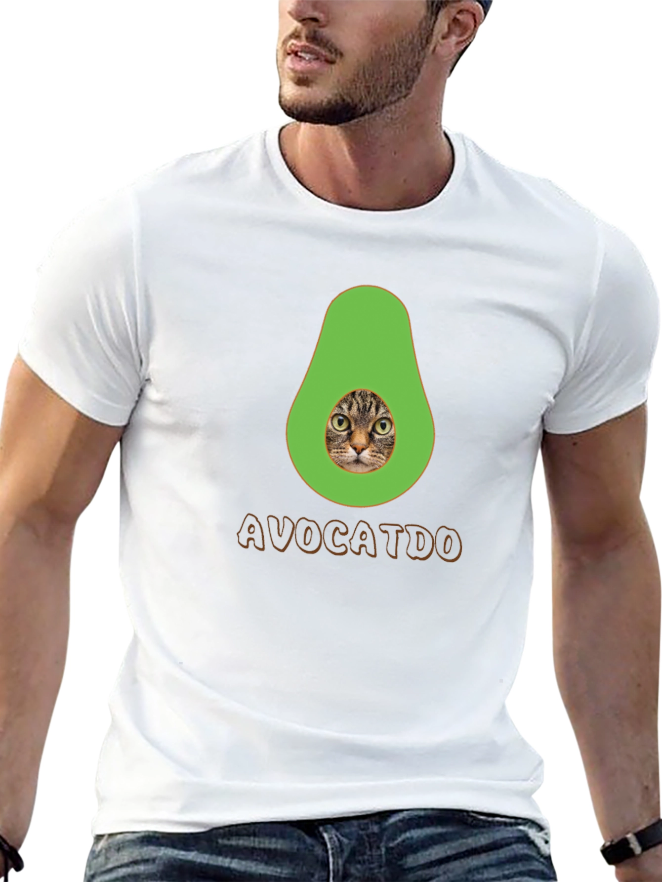 Avocatdo T-Shirt: Cat Avocado Pun Tee