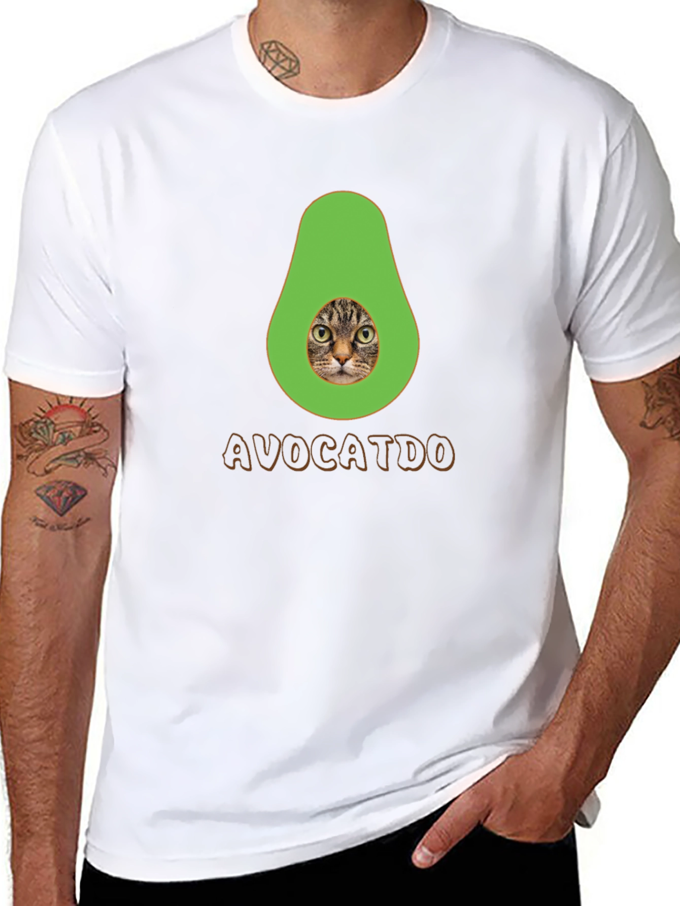 Avocatdo T-Shirt: Cat Avocado Pun Tee