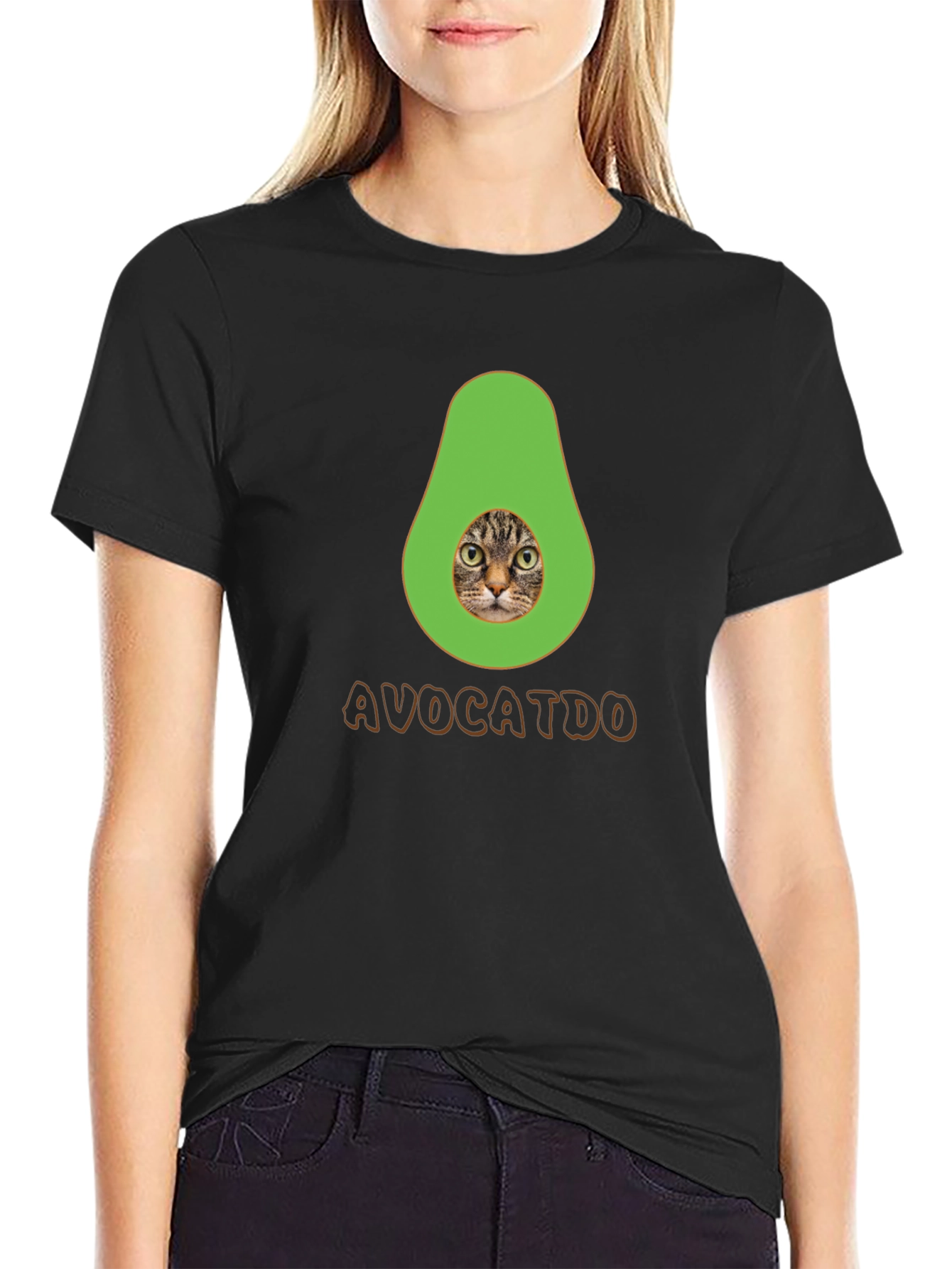 Avocatdo T-Shirt: Cat Avocado Pun Tee