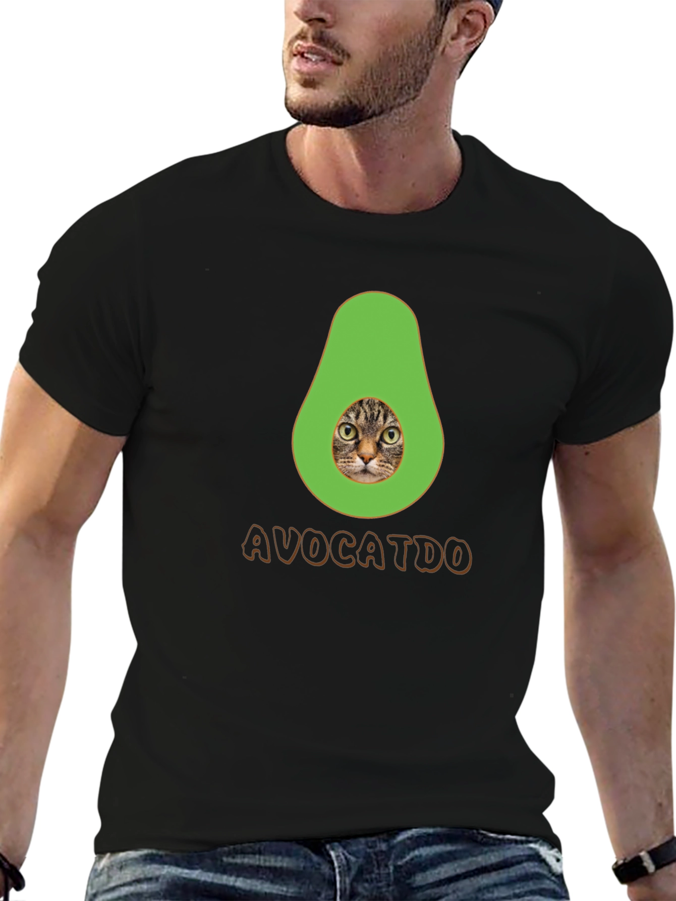 Avocatdo T-Shirt: Cat Avocado Pun Tee