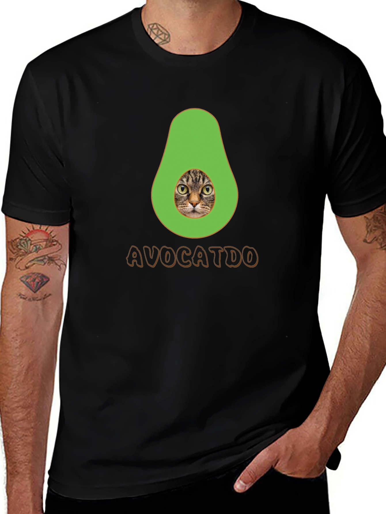 Avocatdo T-Shirt: Cat Avocado Pun Tee