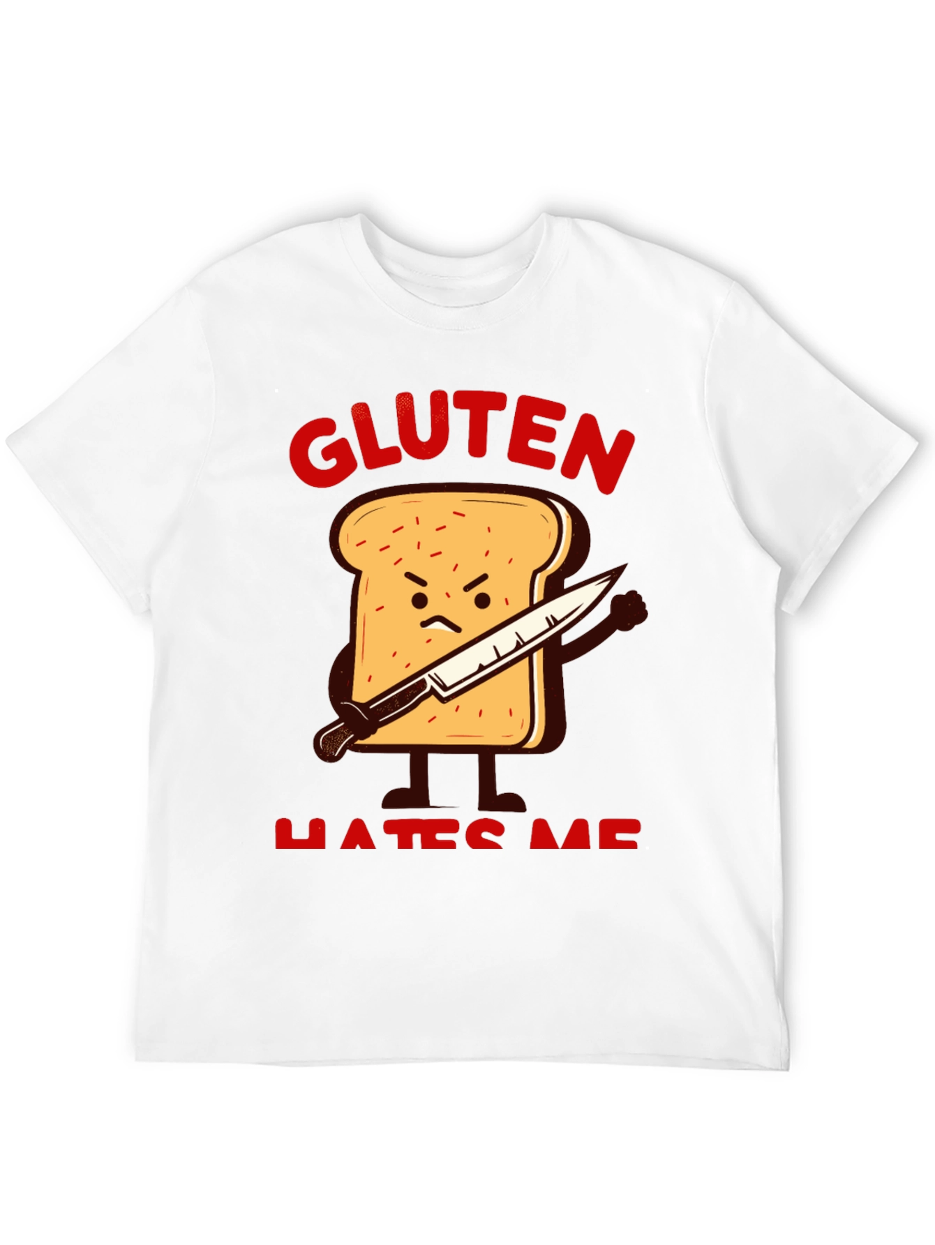 Gluten Hates Me Funny Graphic T-Shirt