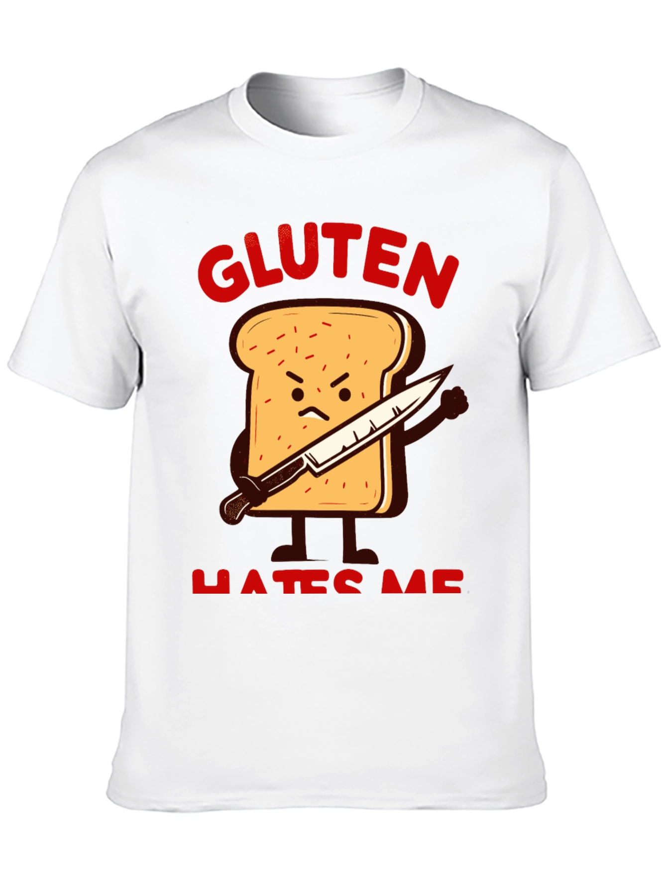 Gluten Hates Me Funny Graphic T-Shirt
