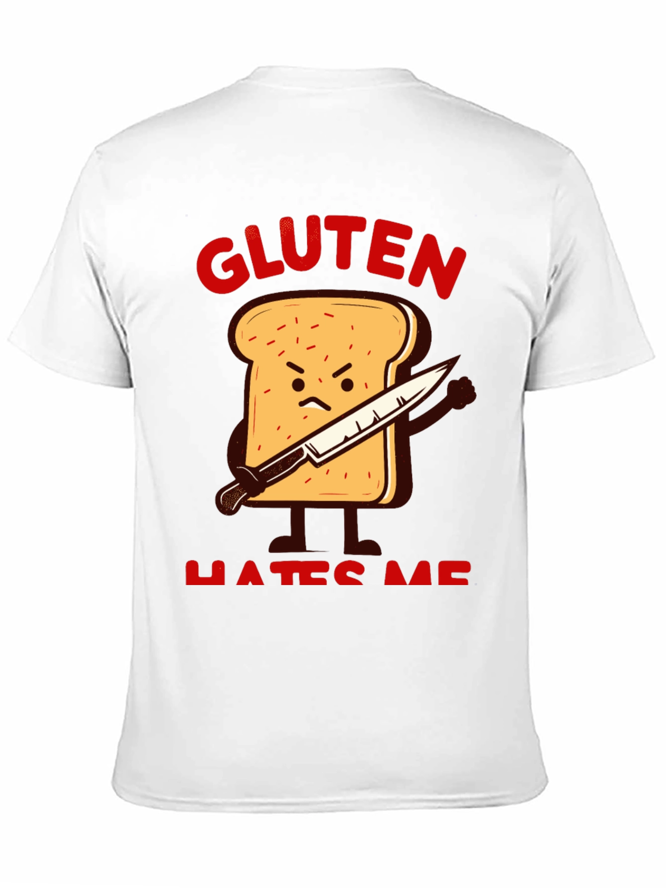Gluten Hates Me Funny Graphic T-Shirt