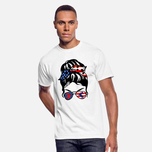 USA Snowmobile Girl American Flag Snowmobiler