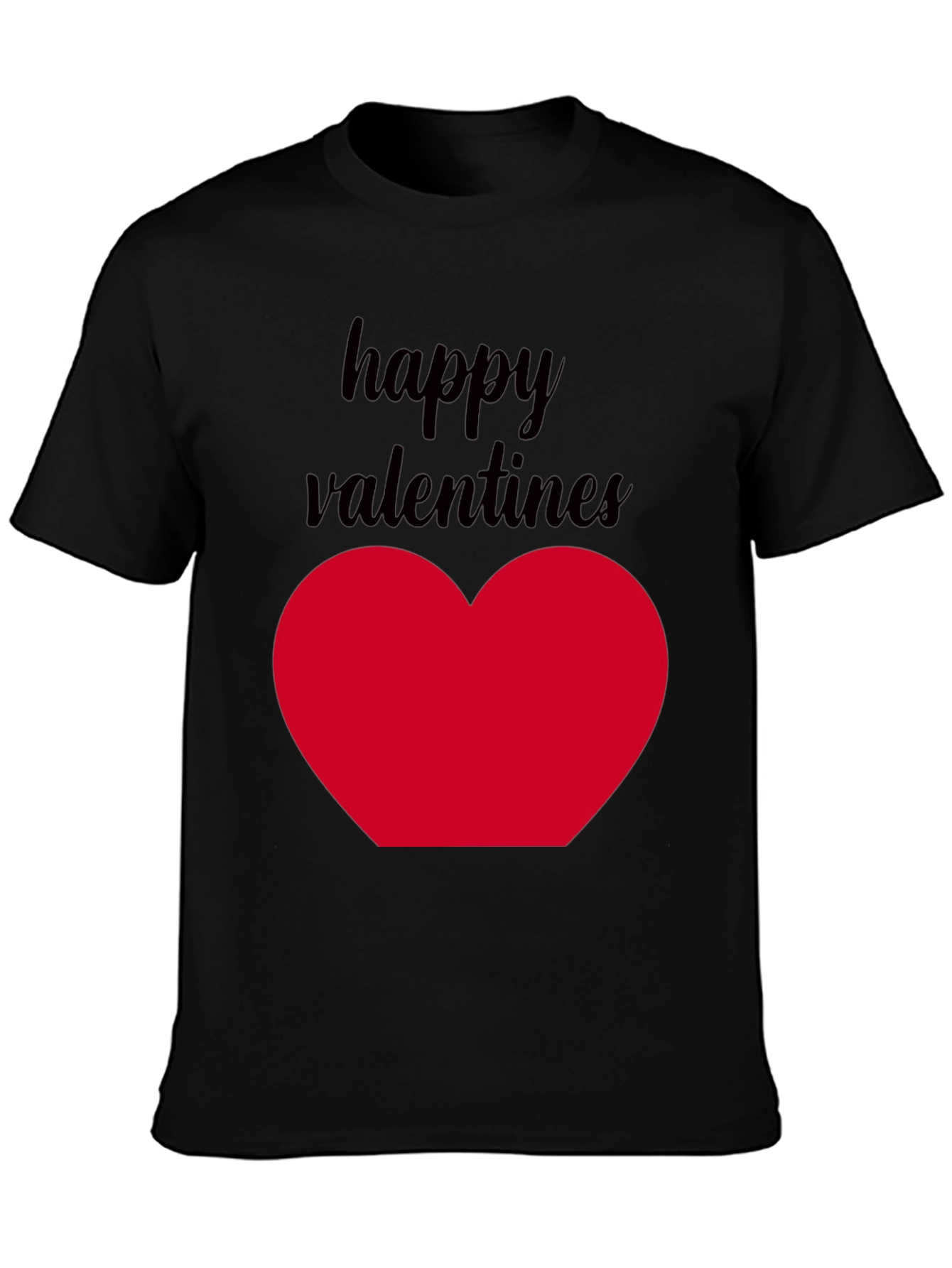 Happy Valentines Heart T-Shirt - Black