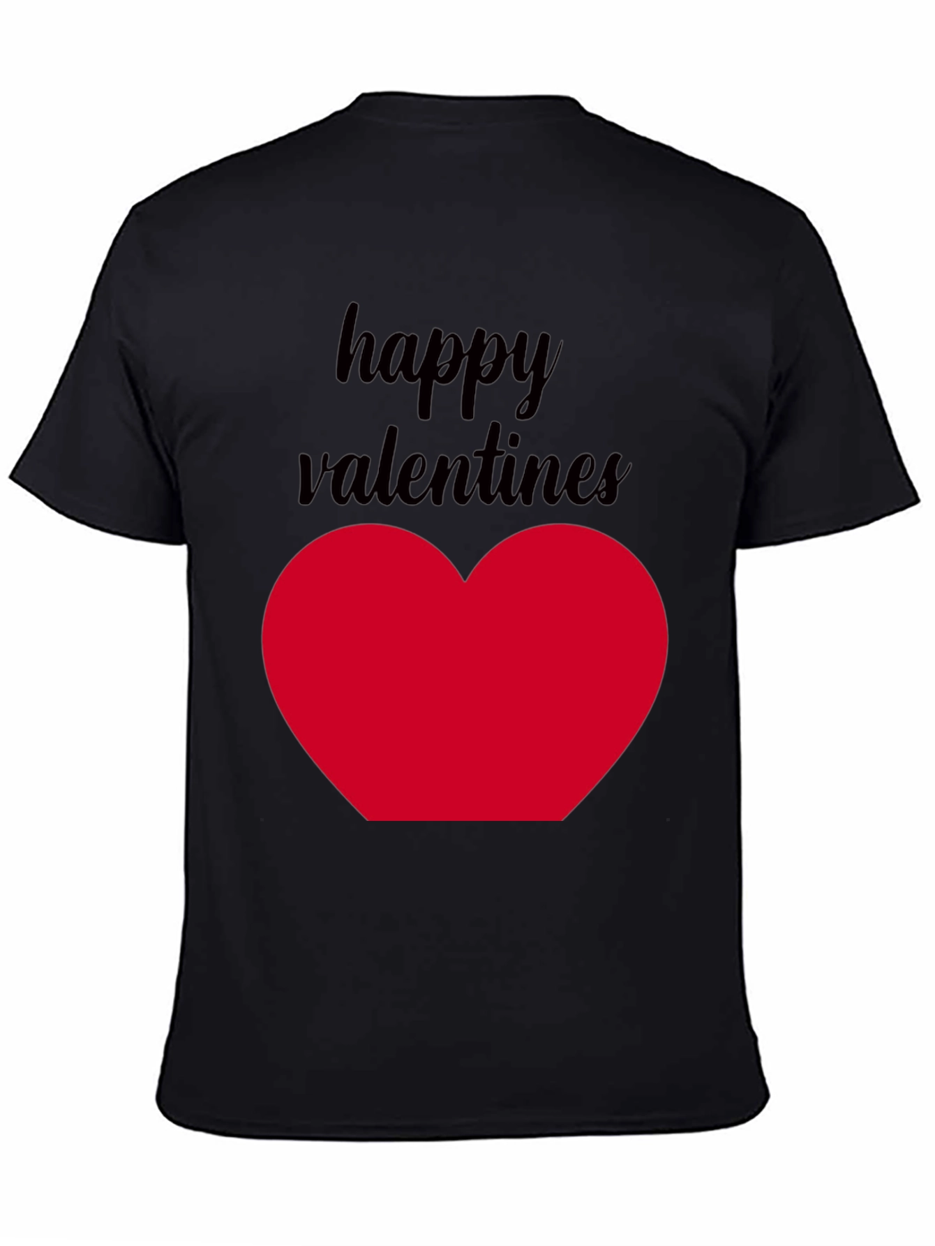 Happy Valentines Heart T-Shirt - Black