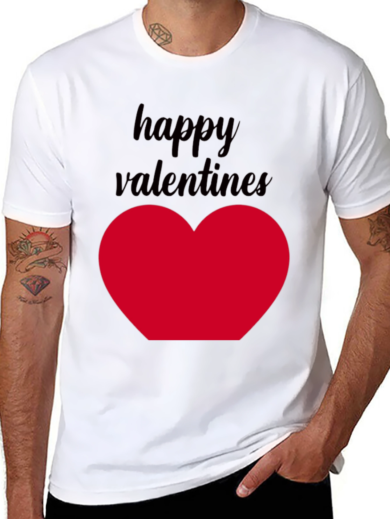 Happy Valentines Heart T-Shirt - Black