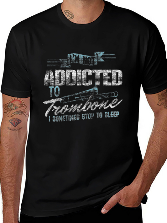 Addicted to Trombone Black Graphic Tee