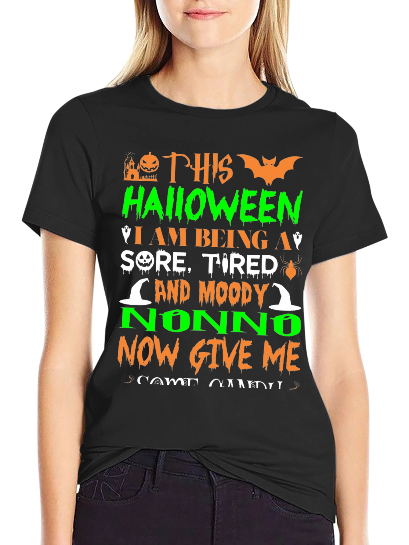 Halloween Nonno T-Shirt: Sore Tired & Moody