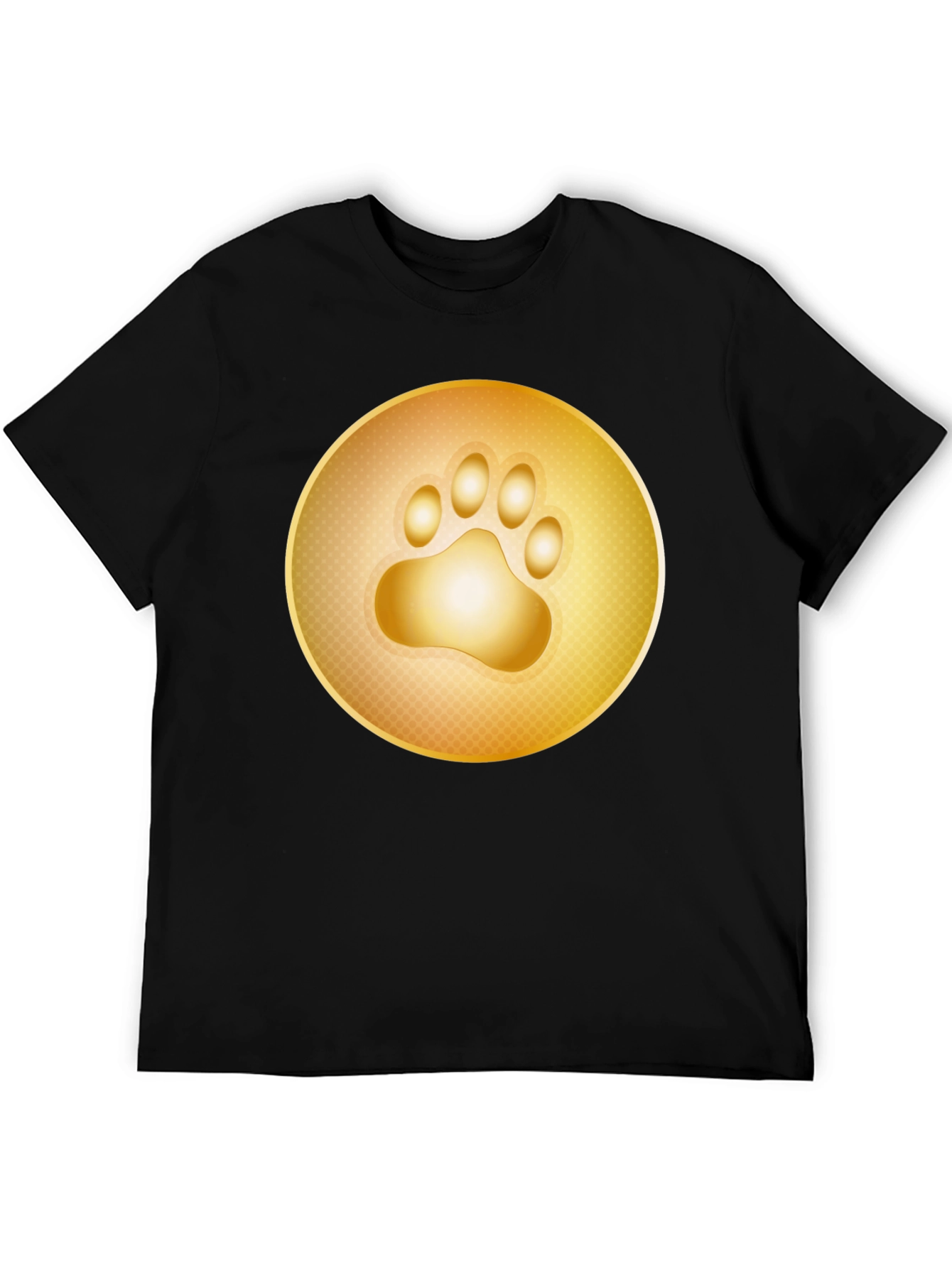 Golden Paw Print T-Shirt - Stylish Animal Lover Tee