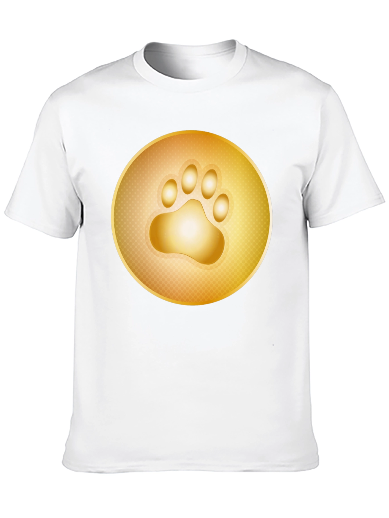 Golden Paw Print T-Shirt - Stylish Animal Lover Tee