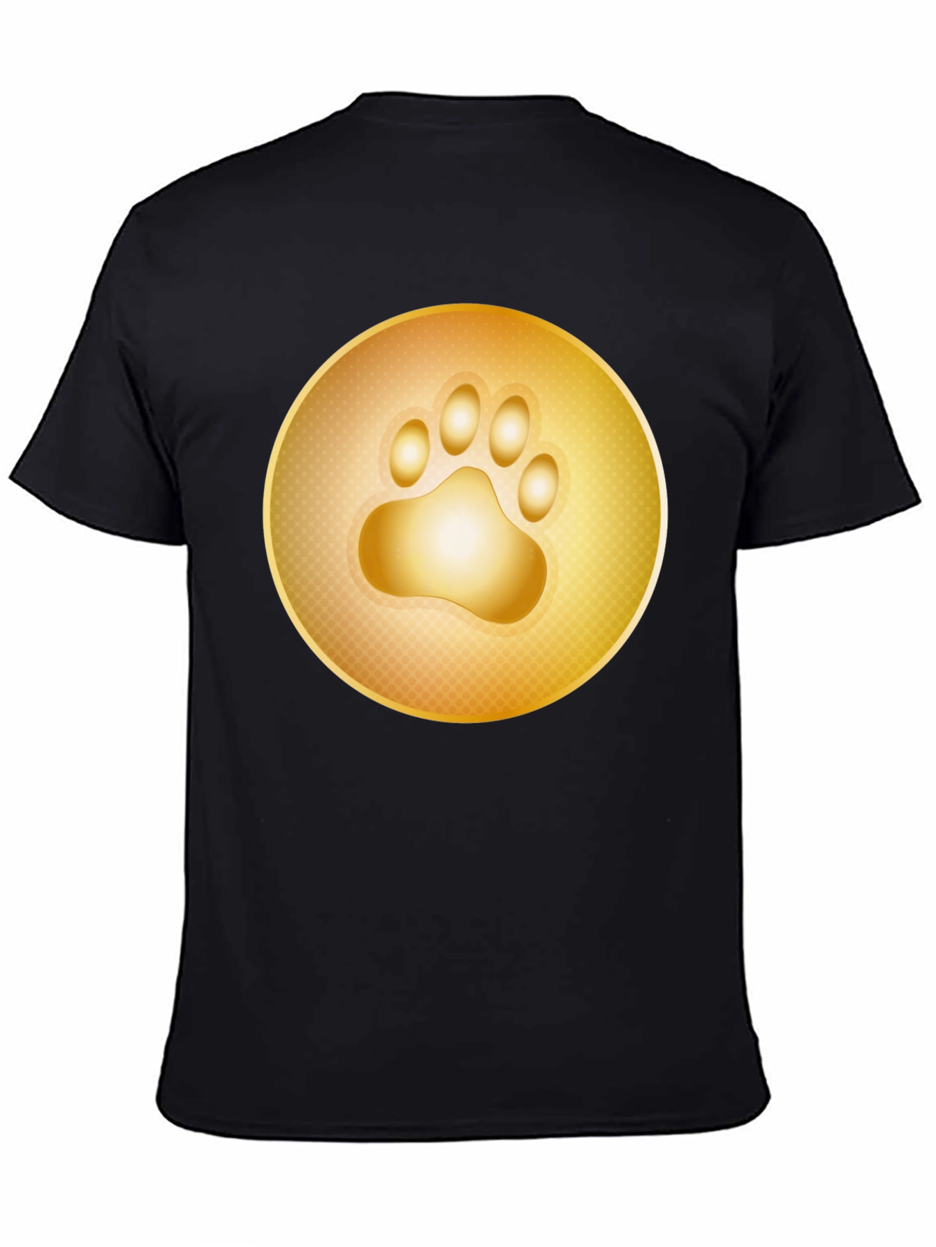 Golden Paw Print T-Shirt - Stylish Animal Lover Tee