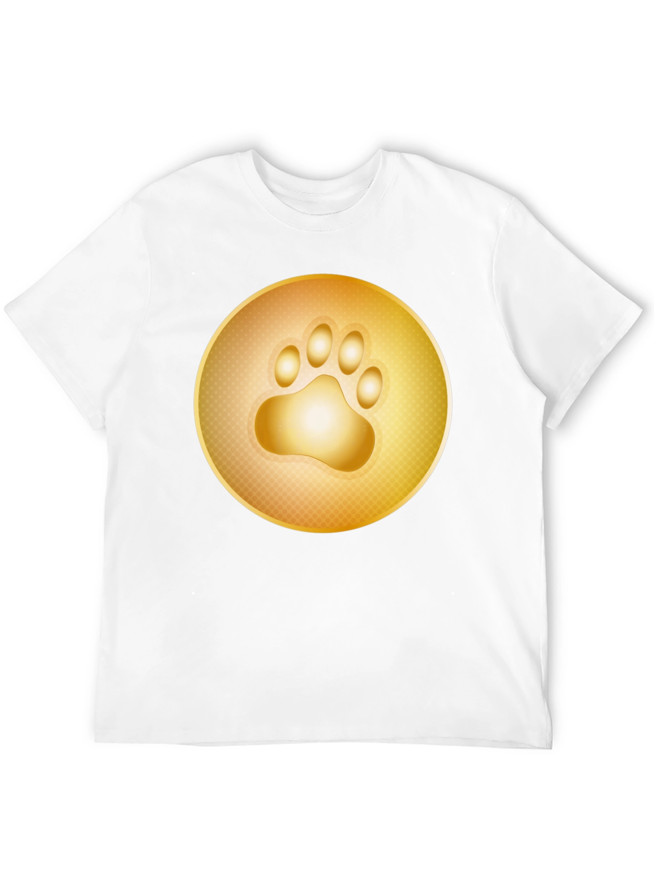 Golden Paw Print T-Shirt - Stylish Animal Lover Tee