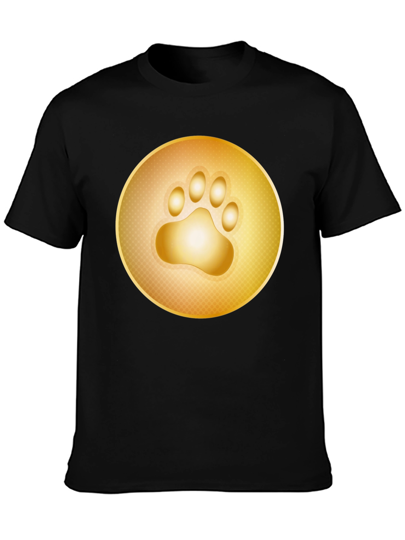 Golden Paw Print T-Shirt - Stylish Animal Lover Tee