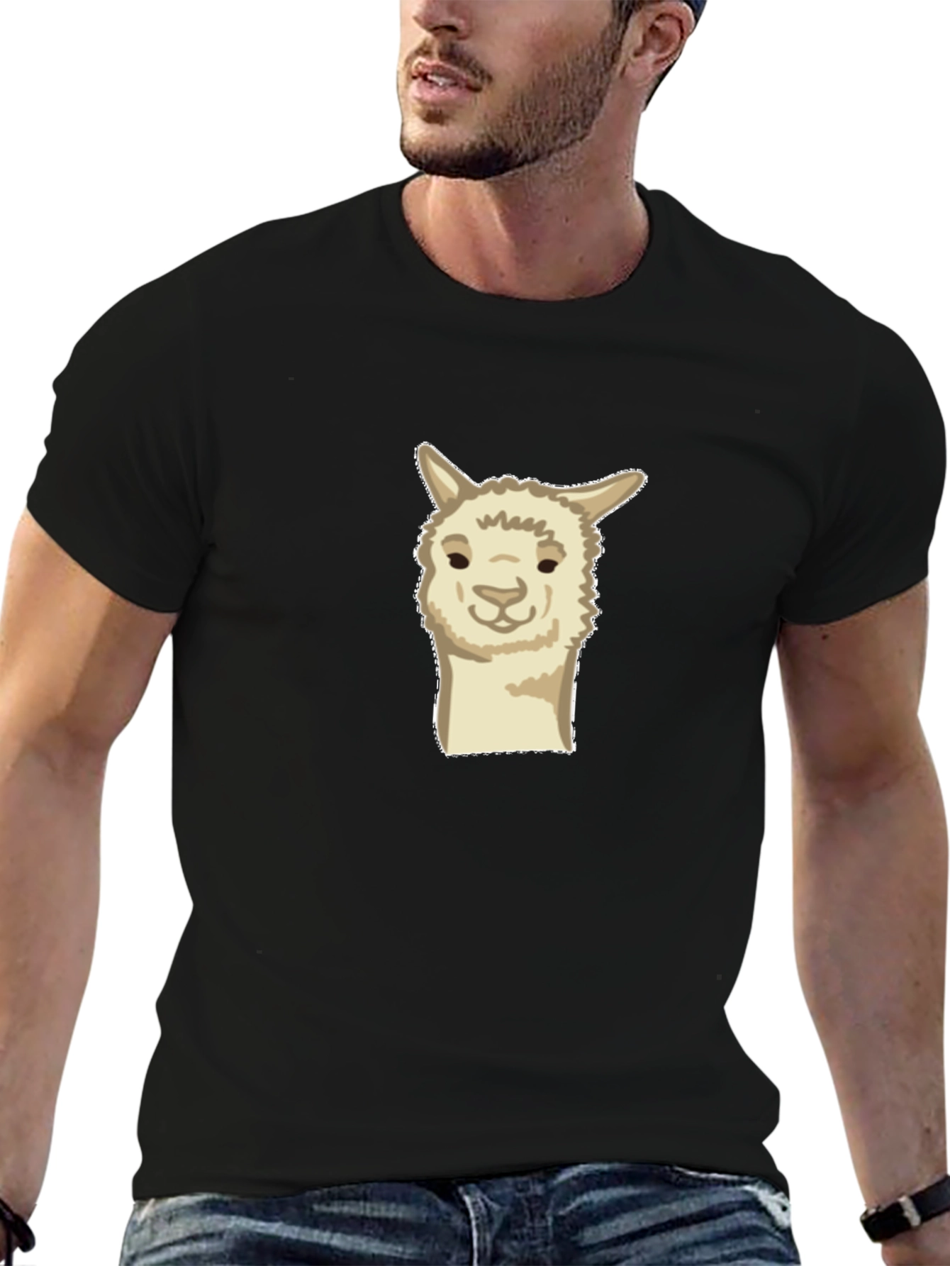 Alpaca Graphic Tee - Soft & Stylish Black T-Shirt