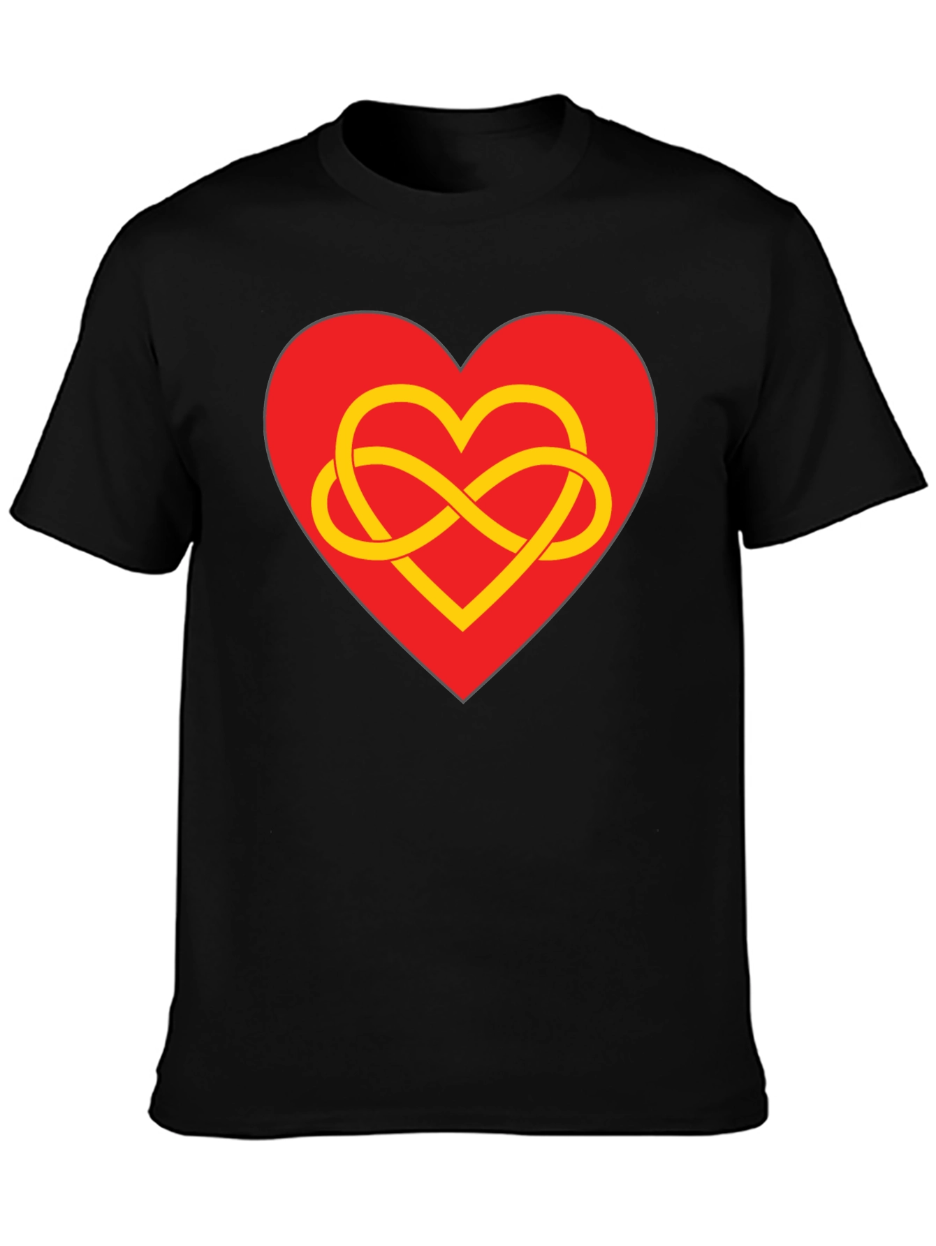 Heart Infinity Symbol Graphic Tee - Stylish Black T-Shirt