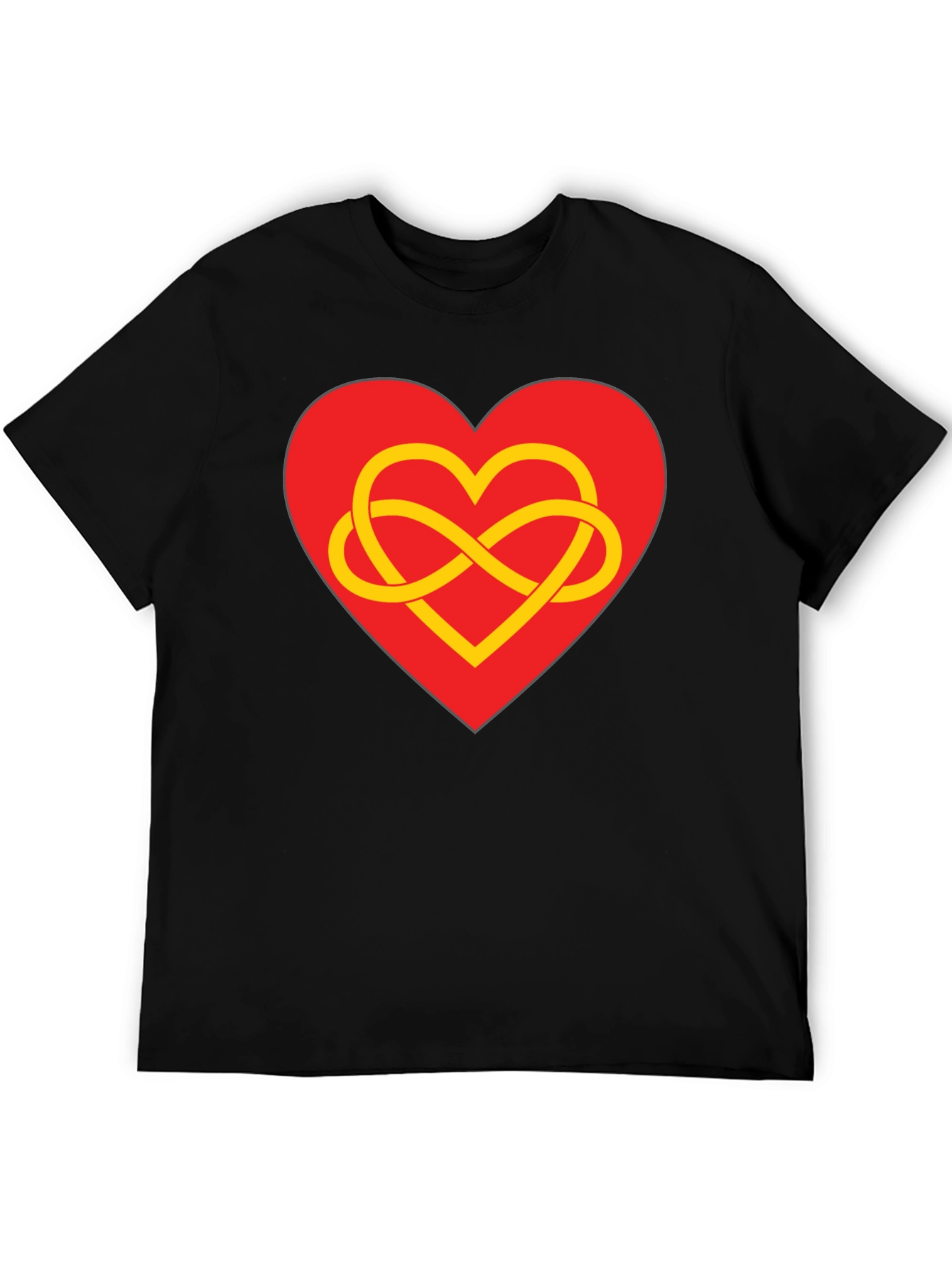 Heart Infinity Symbol Graphic Tee - Stylish Black T-Shirt