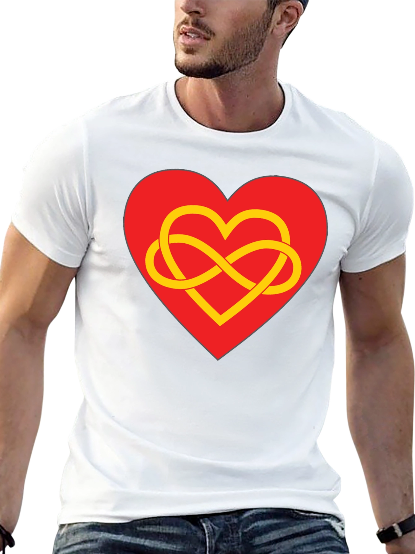 Heart Infinity Symbol Graphic Tee - Stylish Black T-Shirt