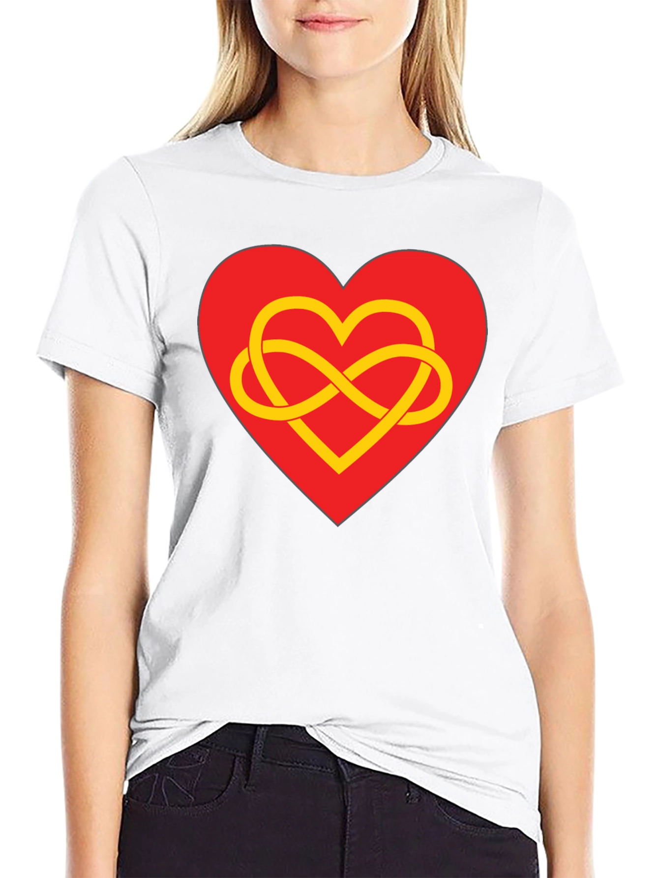 Heart Infinity Symbol Graphic Tee - Stylish Black T-Shirt