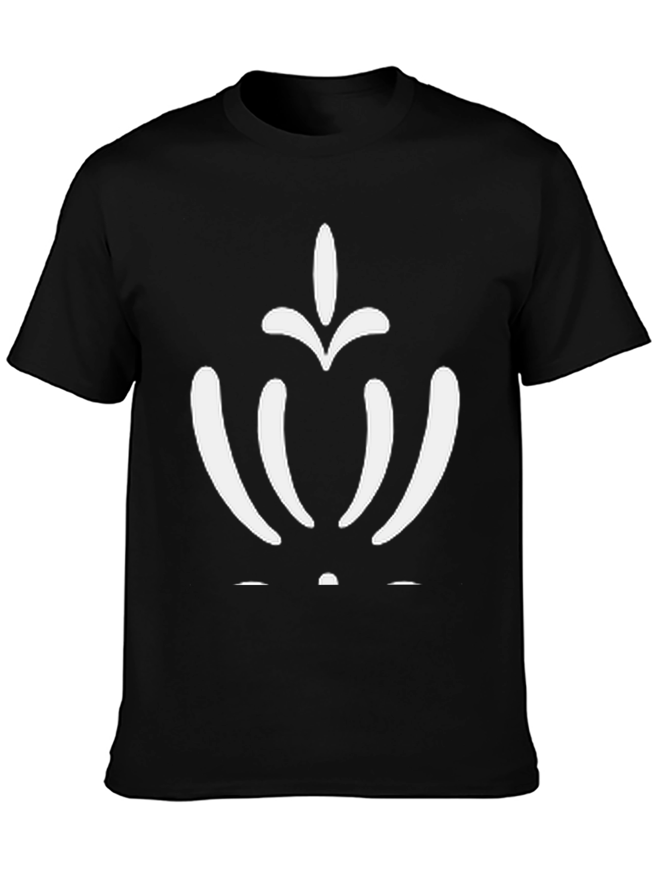 Abstract Graphic Tee - Black Cotton Blend Casual Wear