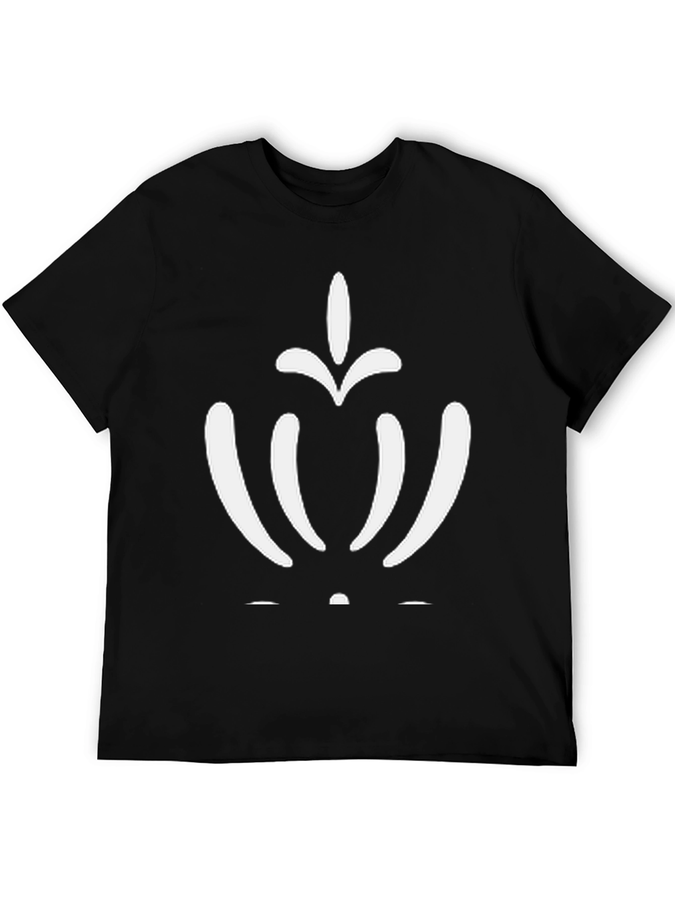Abstract Graphic Tee - Black Cotton Blend Casual Wear
