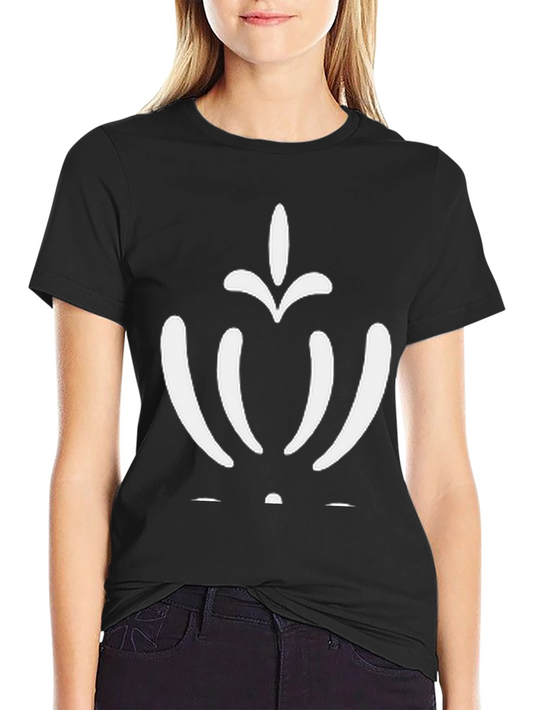 Abstract Graphic Tee - Black Cotton Blend Casual Wear