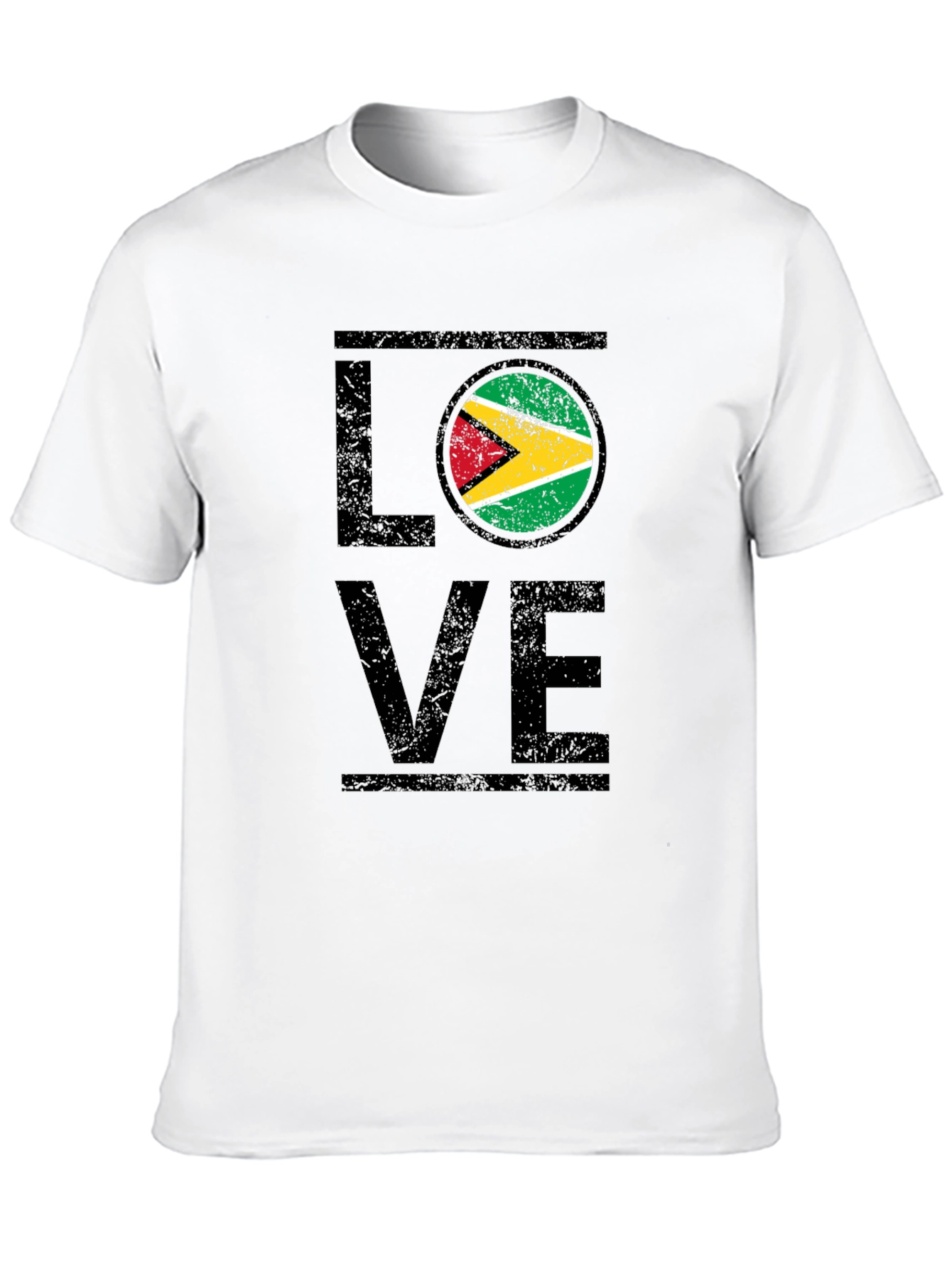 Guyana Flag Love T-Shirt - Black Graphic Tee