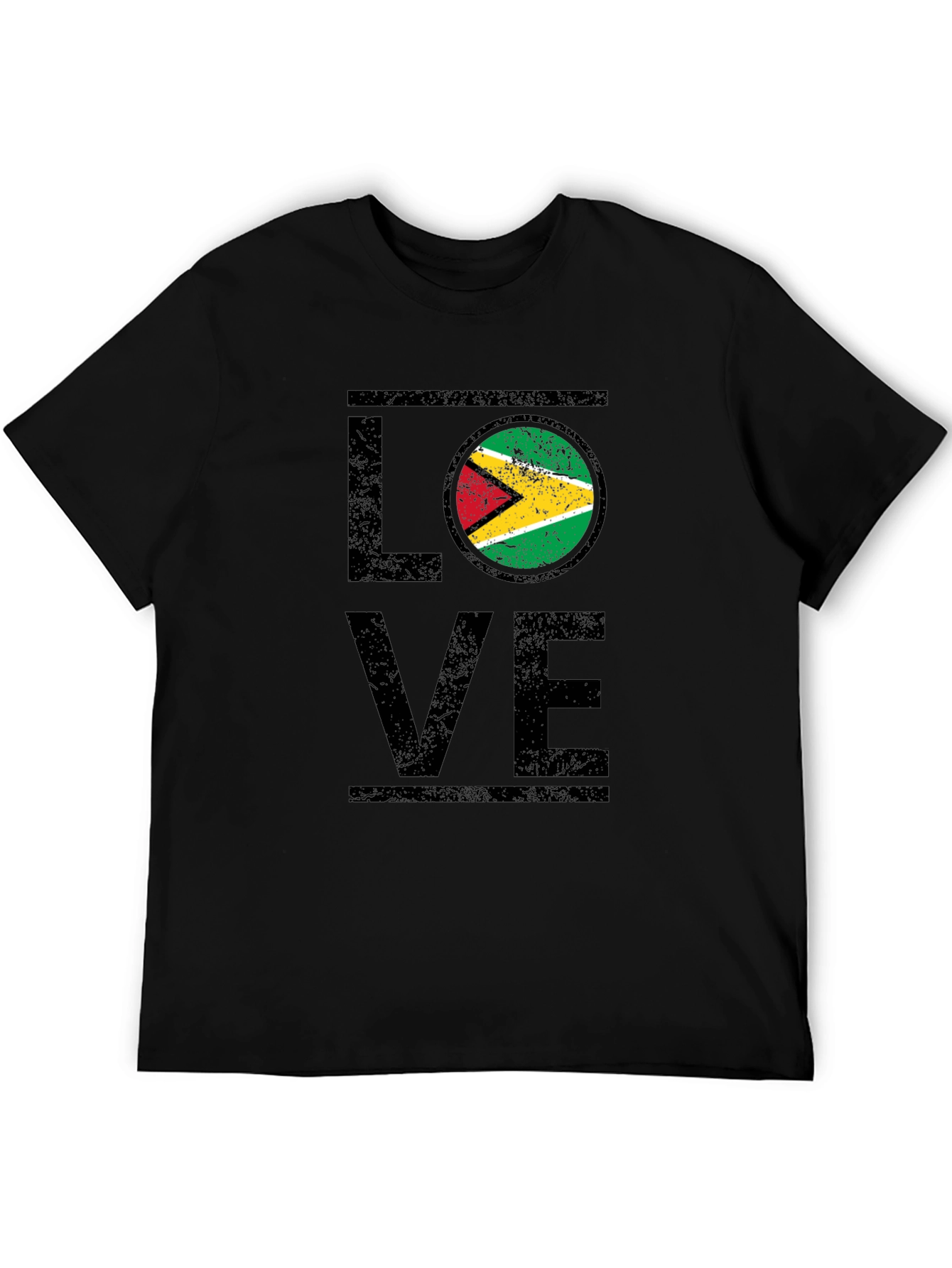 Guyana Flag Love T-Shirt - Black Graphic Tee