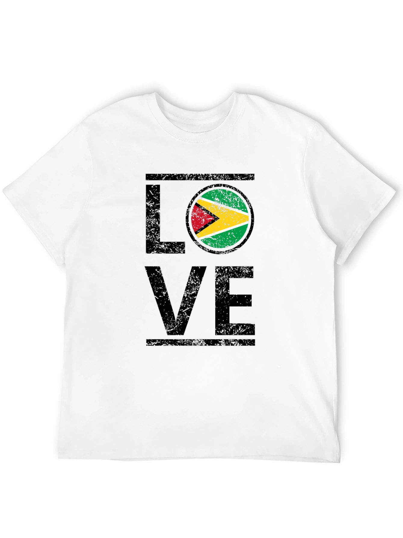 Guyana Flag Love T-Shirt - Black Graphic Tee
