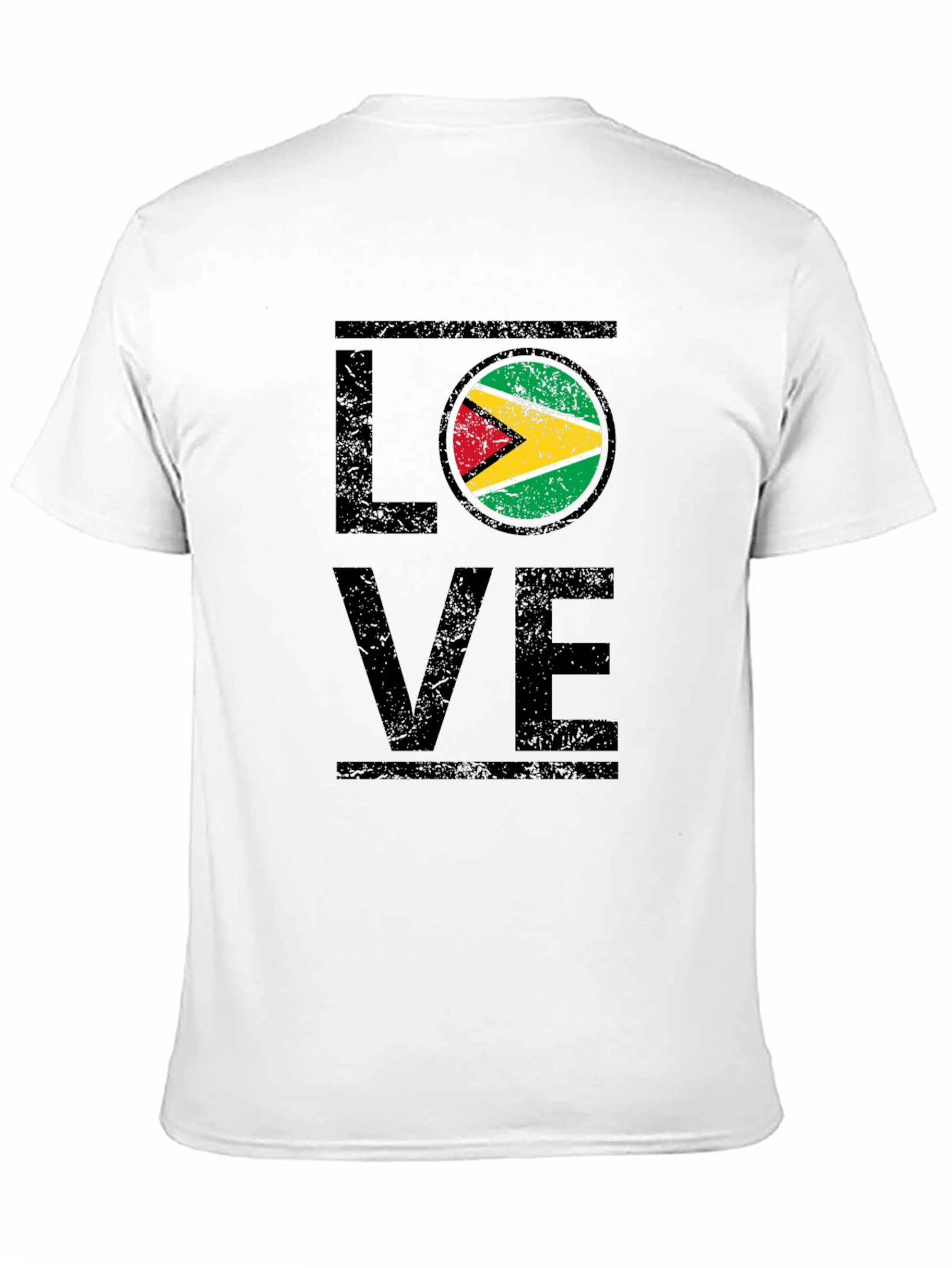 Guyana Flag Love T-Shirt - Black Graphic Tee