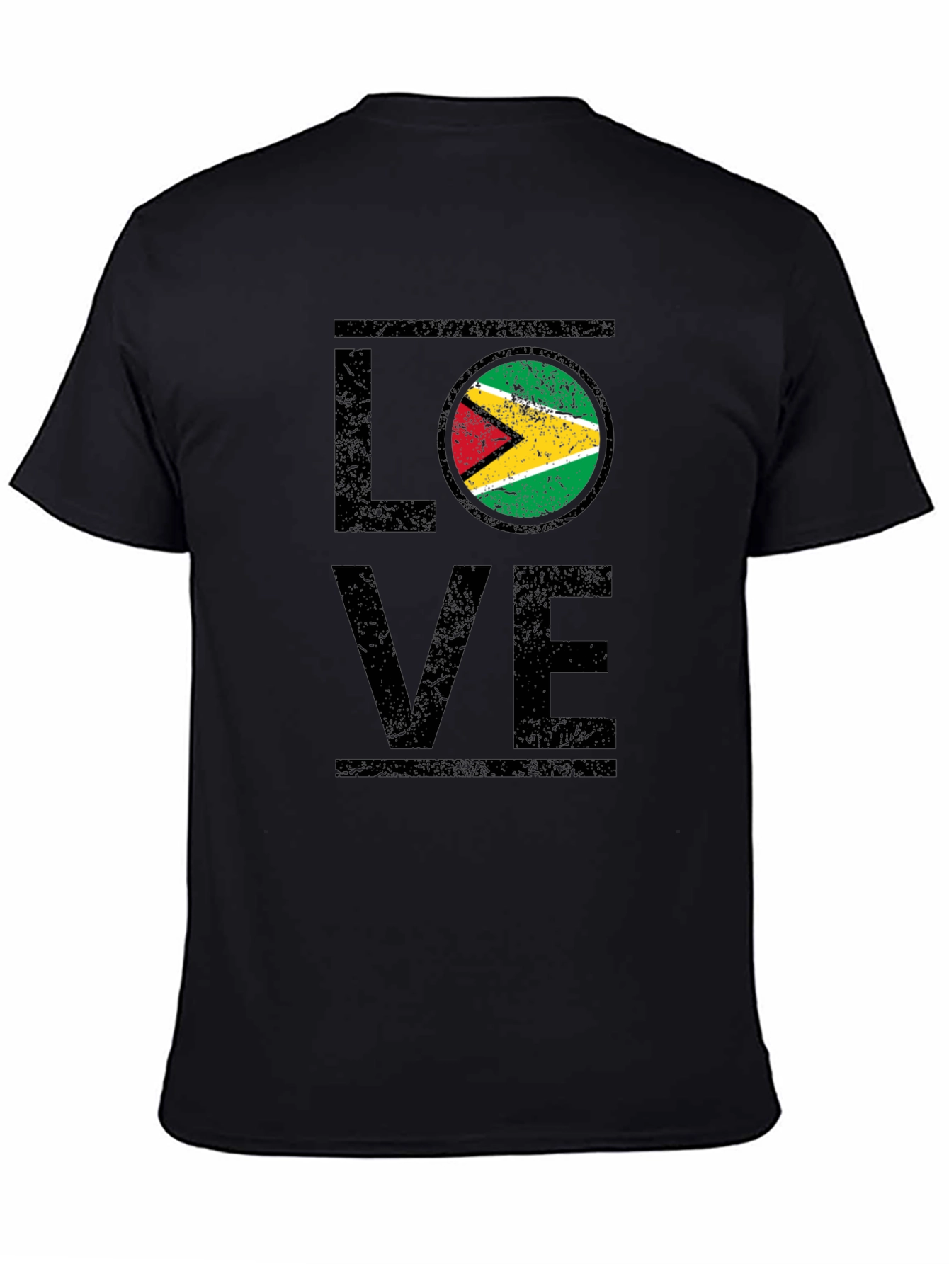 Guyana Flag Love T-Shirt - Black Graphic Tee