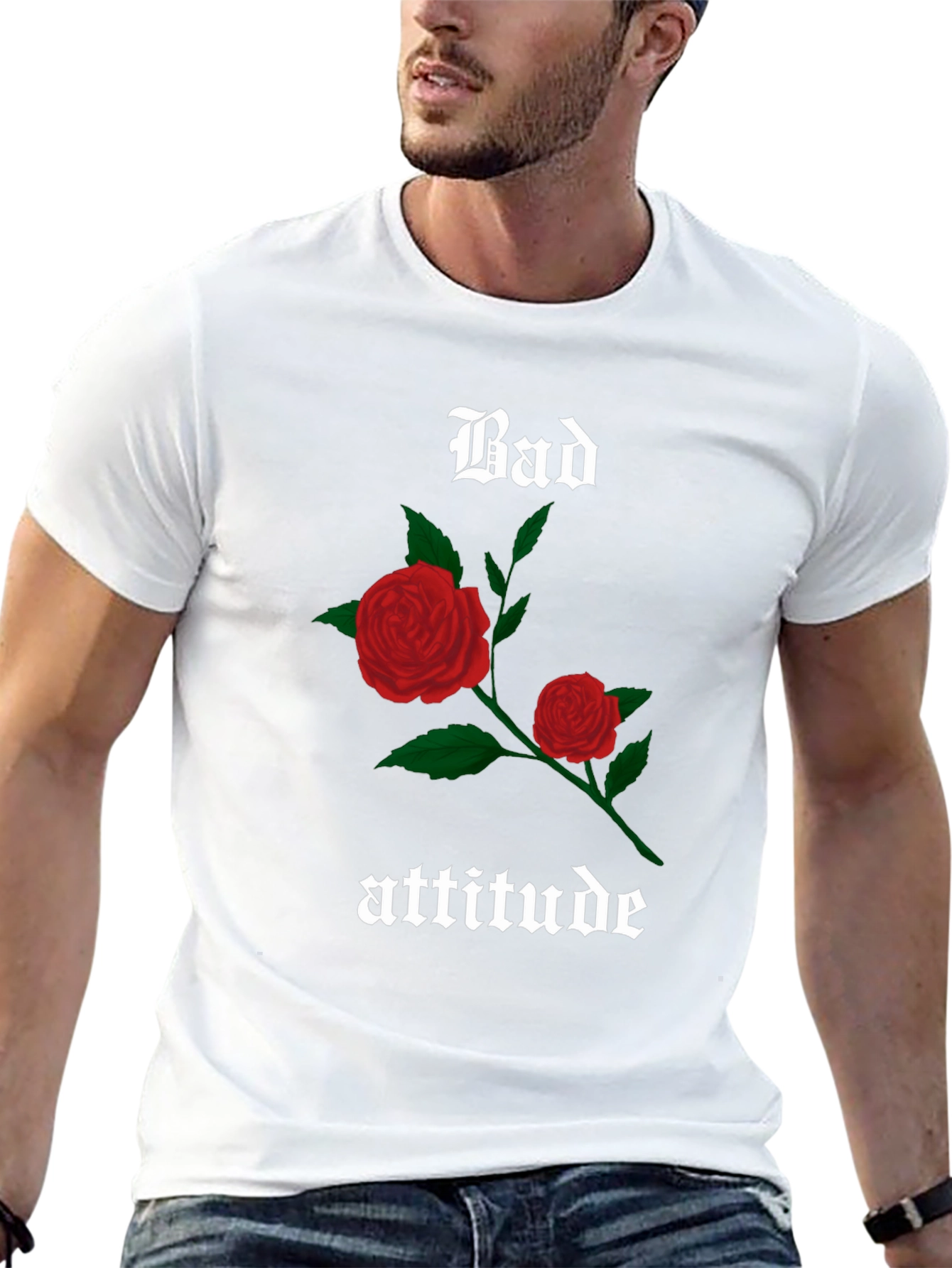 Bad Attitude Rose Graphic Tee - Black