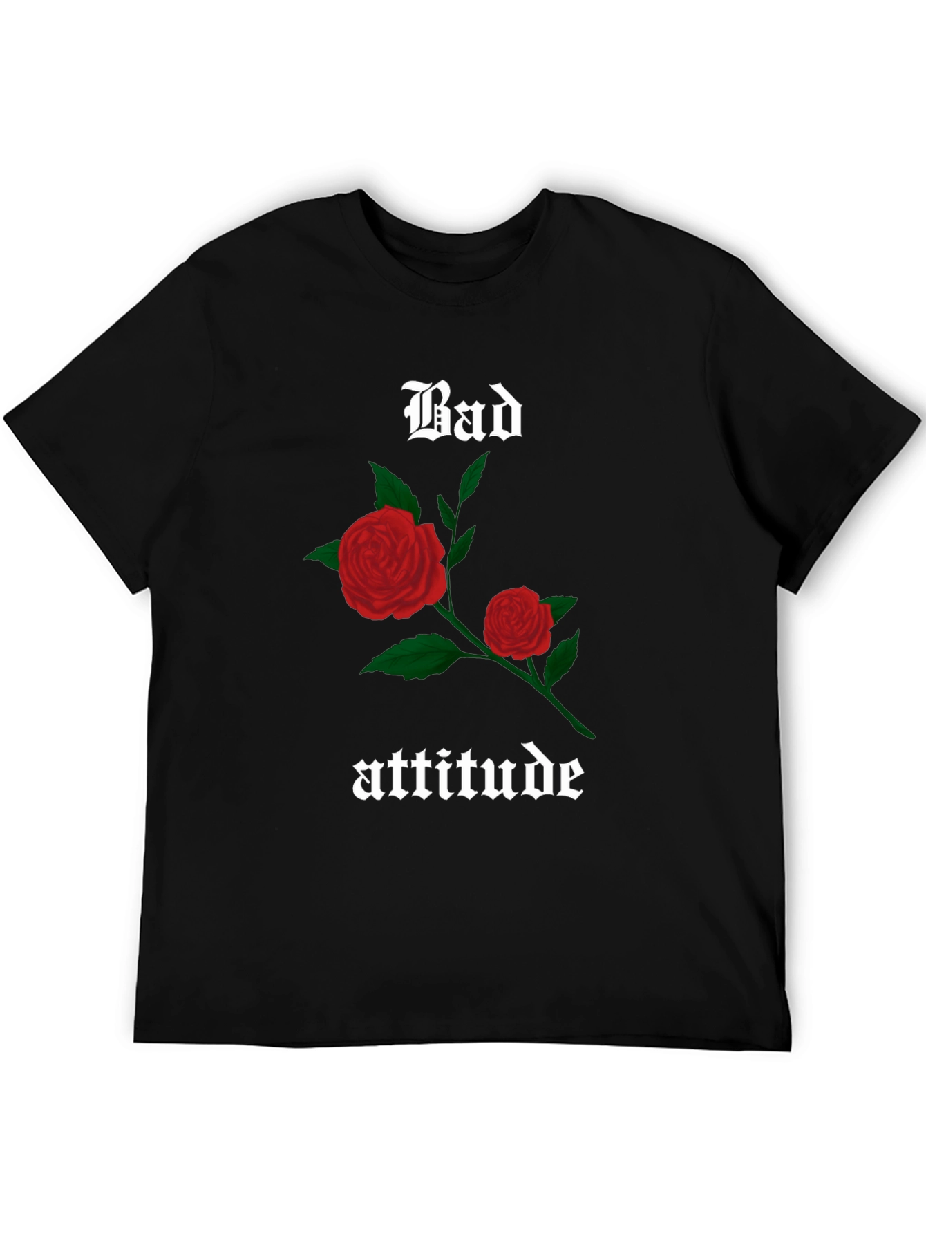Bad Attitude Rose Graphic Tee - Black