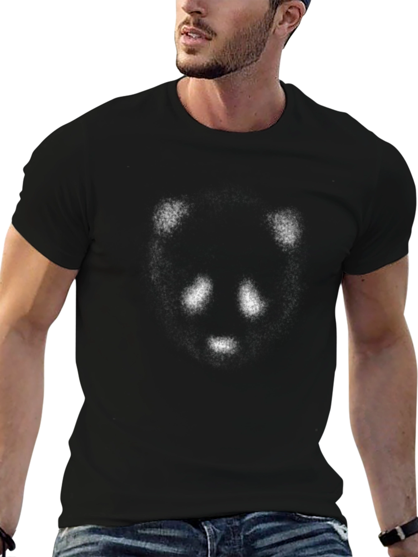 Abstract Panda Black Tee - Cool Graphic Design