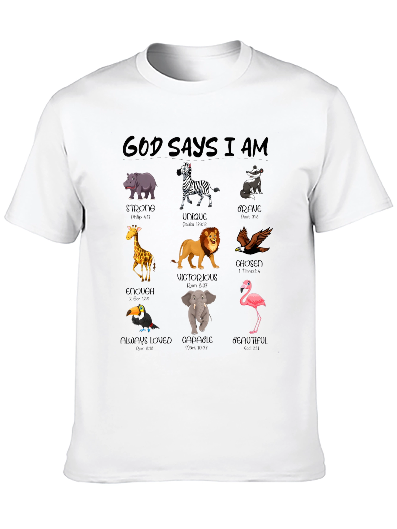 God Says I Am Animals Black T-Shirt