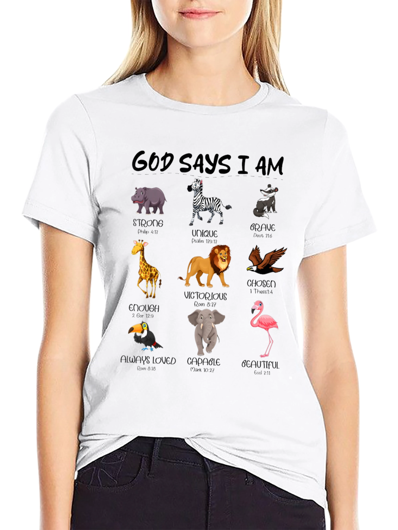 God Says I Am Animals Black T-Shirt