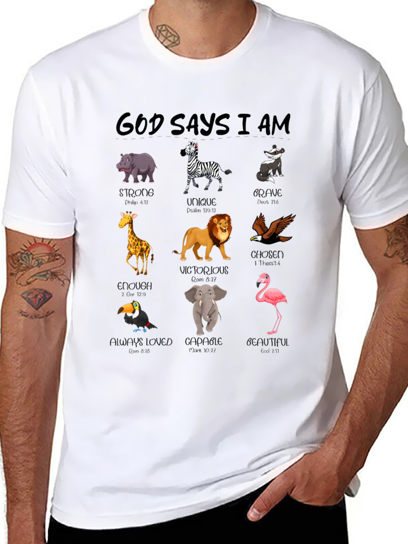 God Says I Am Animals Black T-Shirt