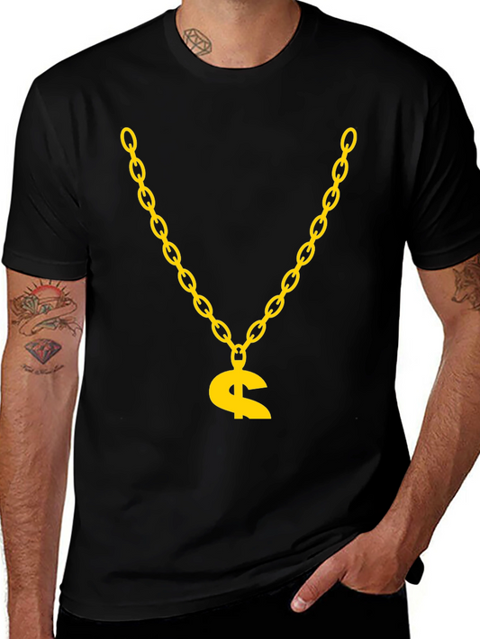 Gold Chain Dollar Sign Graphic Tee