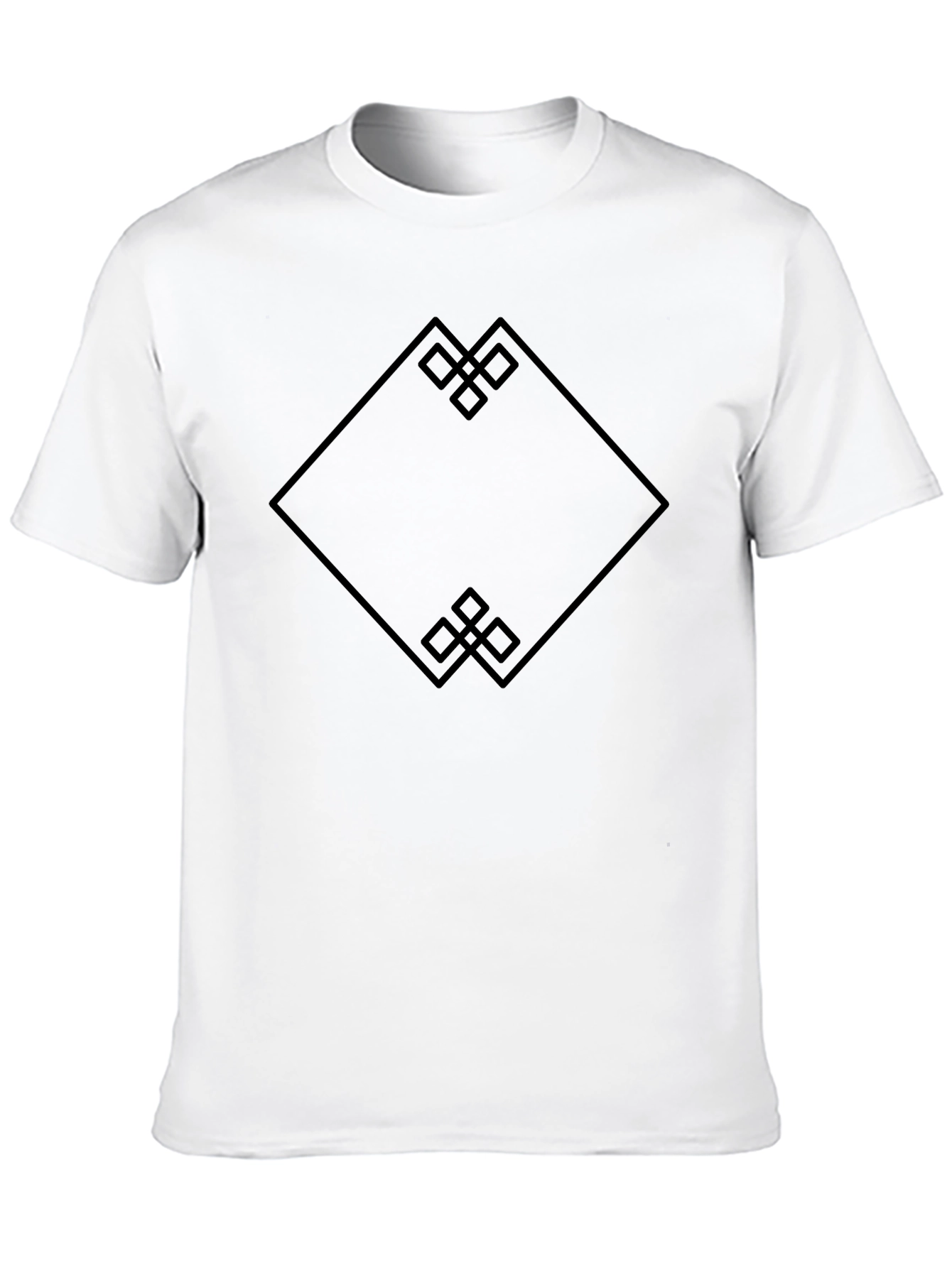 Geometric Diamond Graphic Tee - Stylish Black T-Shirt