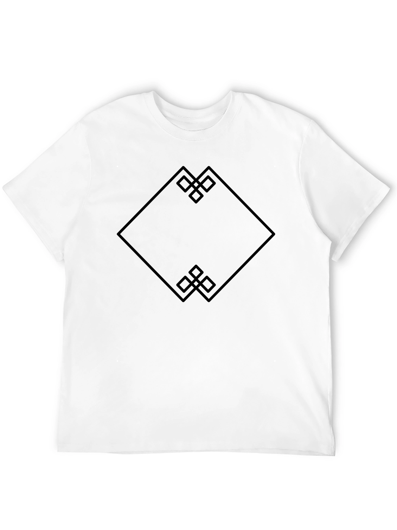 Geometric Diamond Graphic Tee - Stylish Black T-Shirt
