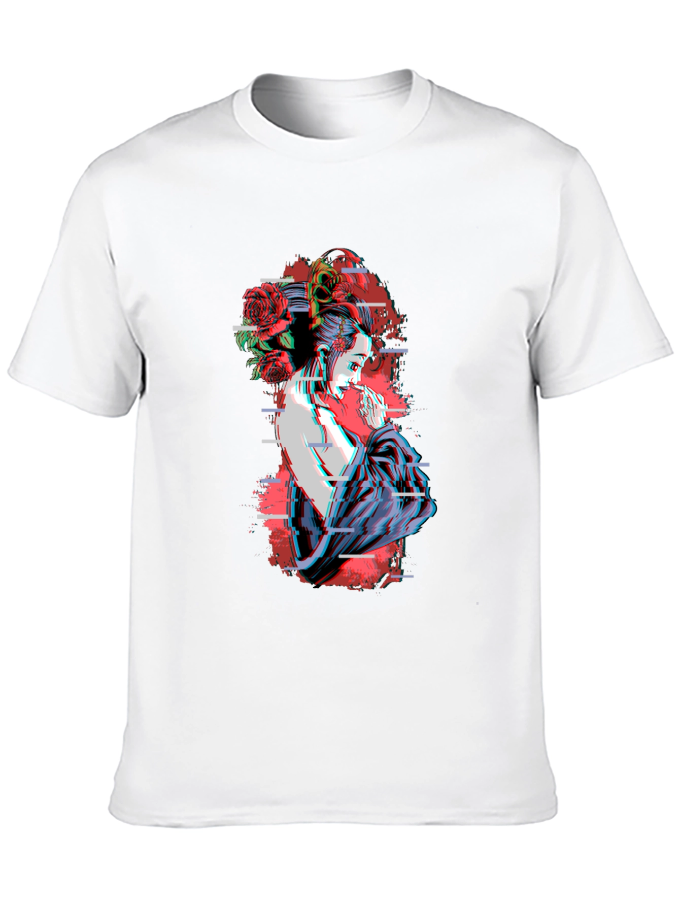Geisha Glitch T-Shirt - Unique Graphic Tee