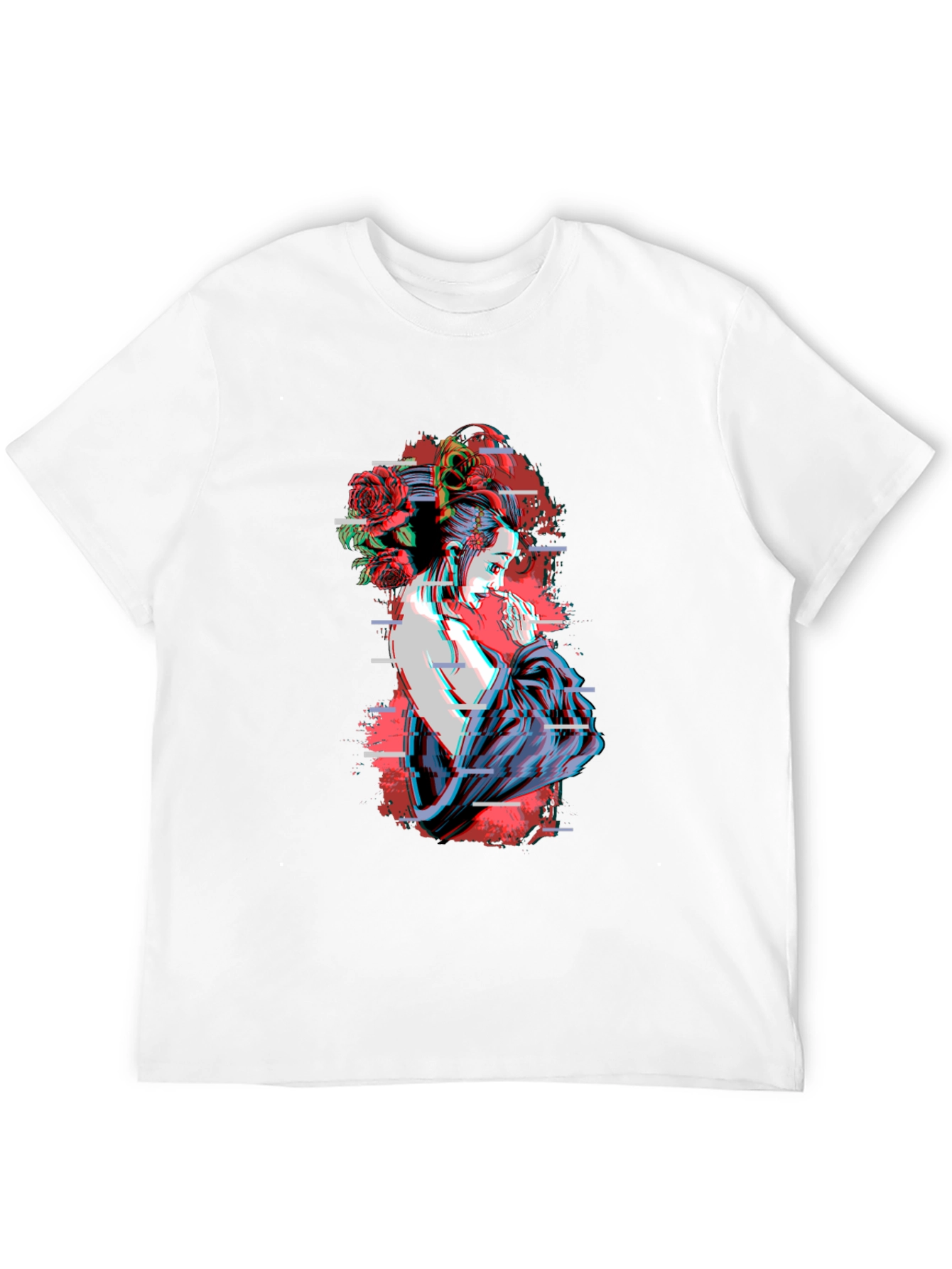 Geisha Glitch T-Shirt - Unique Graphic Tee
