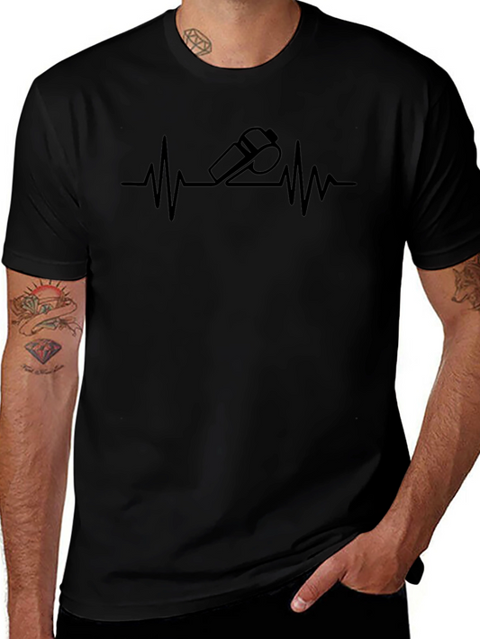 Heartbeat Whistle Graphic Tee - Black