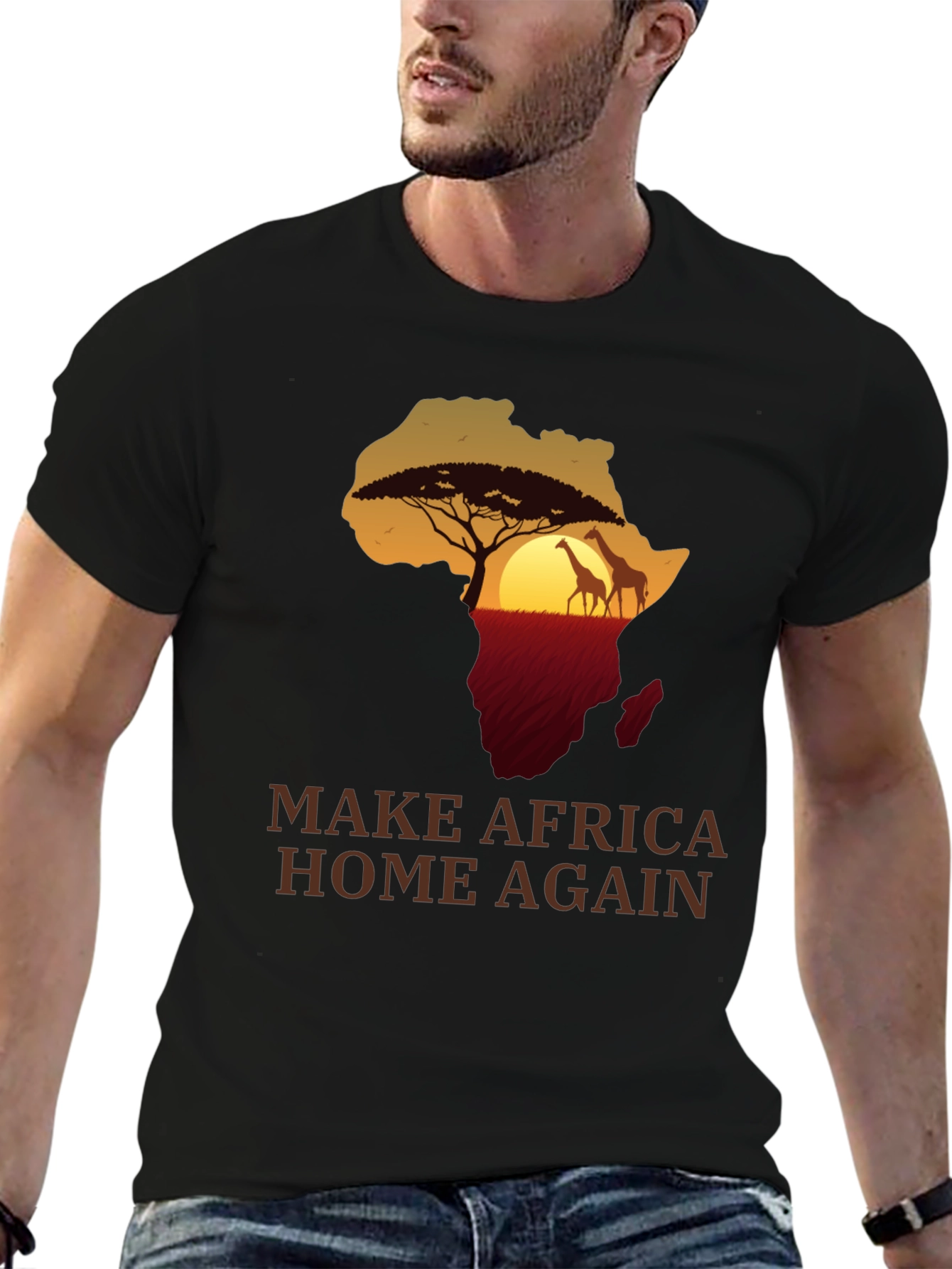 Africa Silhouette T-Shirt - Make Africa Home Again