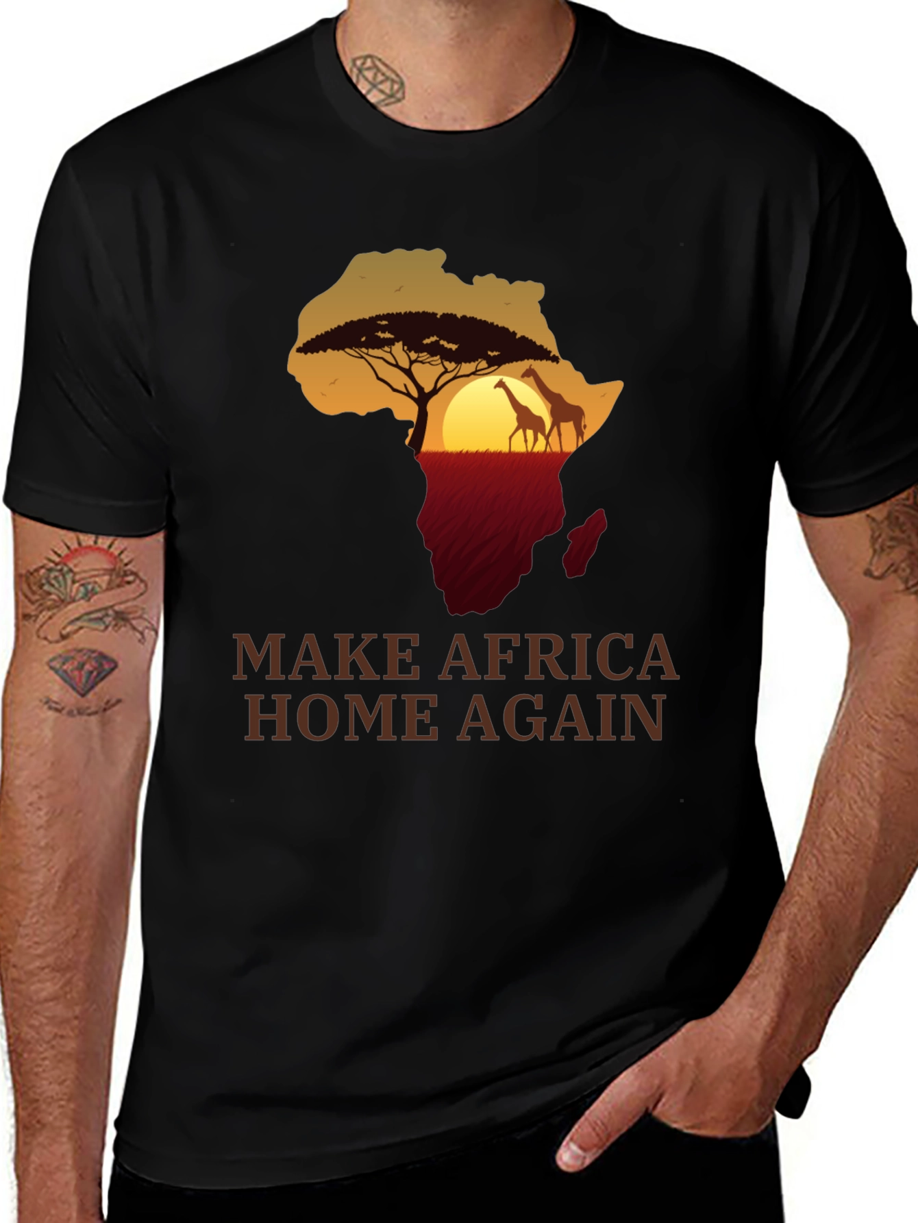 Africa Silhouette T-Shirt - Make Africa Home Again