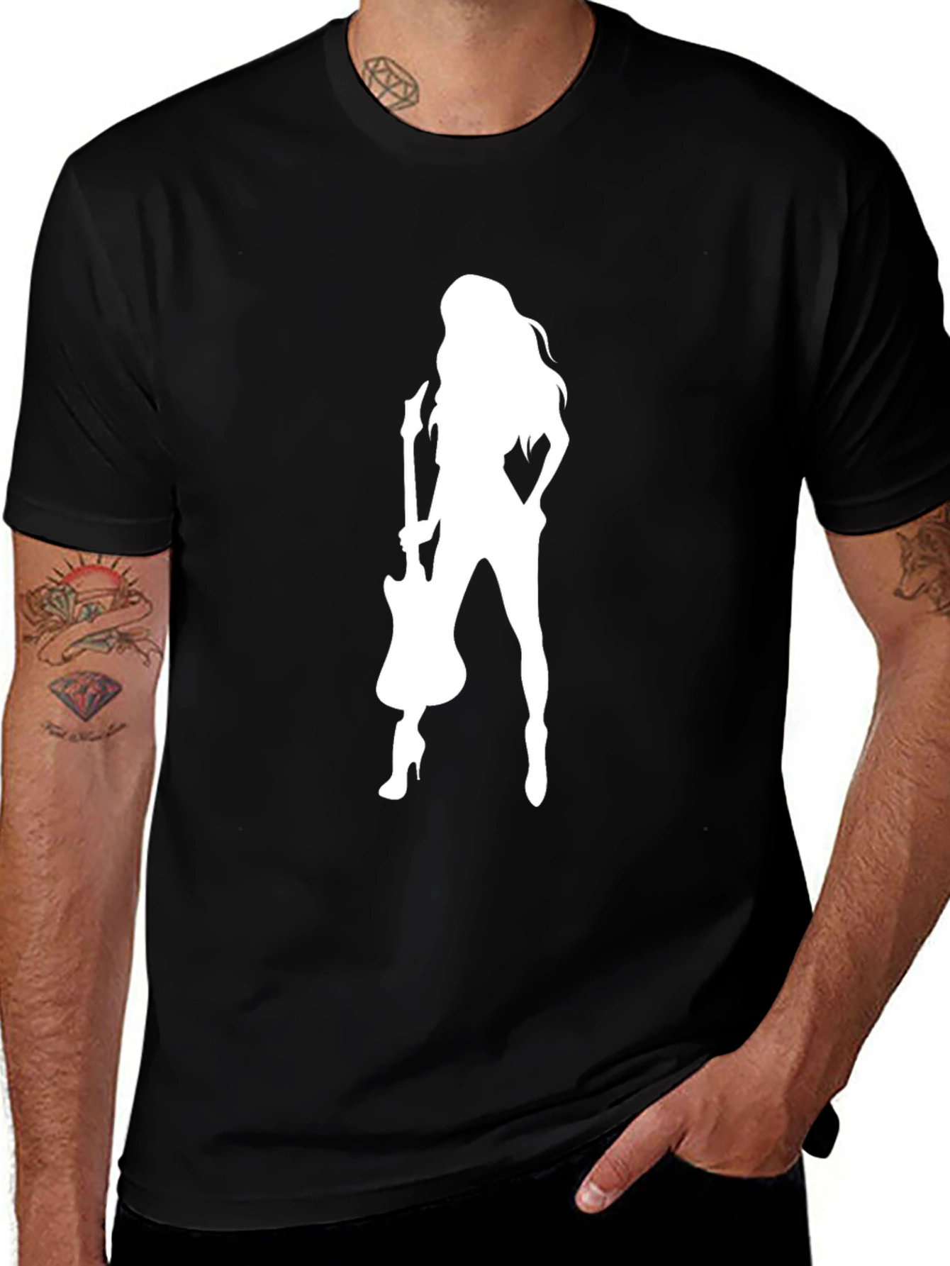 Guitar Girl Graphic Tee - Rocker T-Shirt